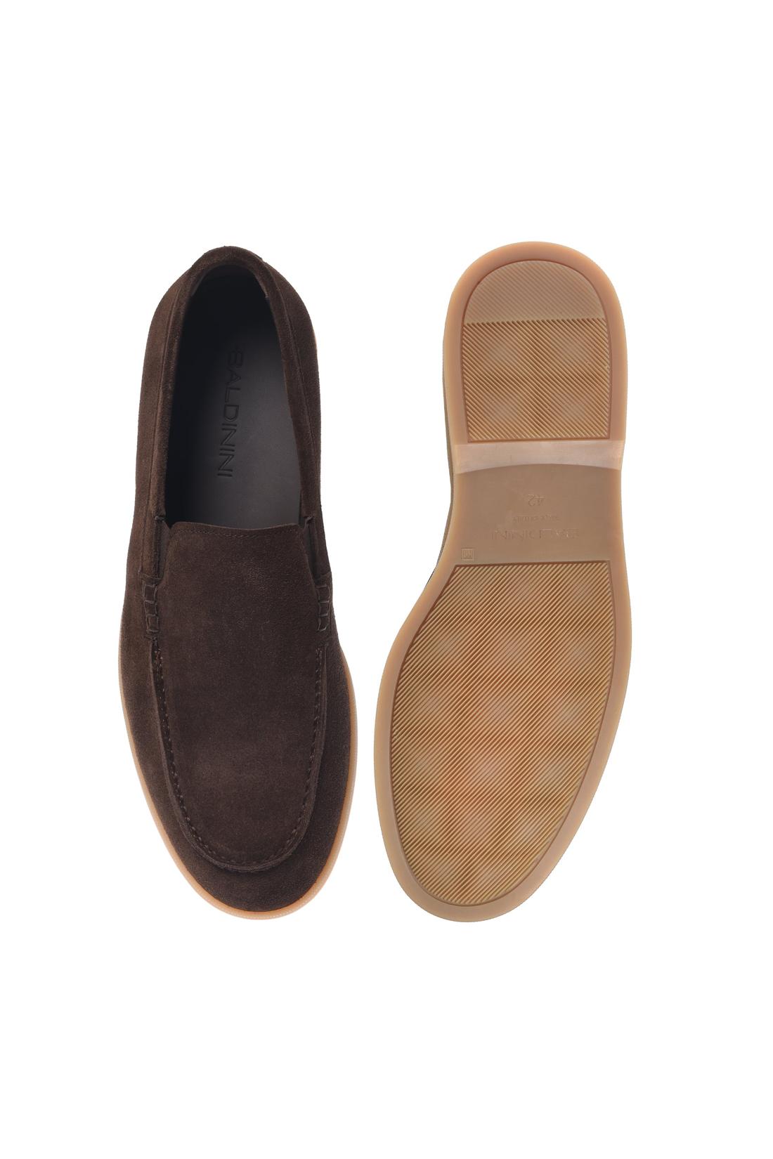 Baldinini-Dark brown suede leather slip-ons-Flache Schuhe-Black-Deal-Outlet-by-ARCHIVIST