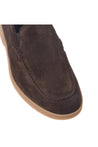 Baldinini-Dark brown suede leather slip-ons-Flache Schuhe-Black-Deal-Outlet-by-ARCHIVIST