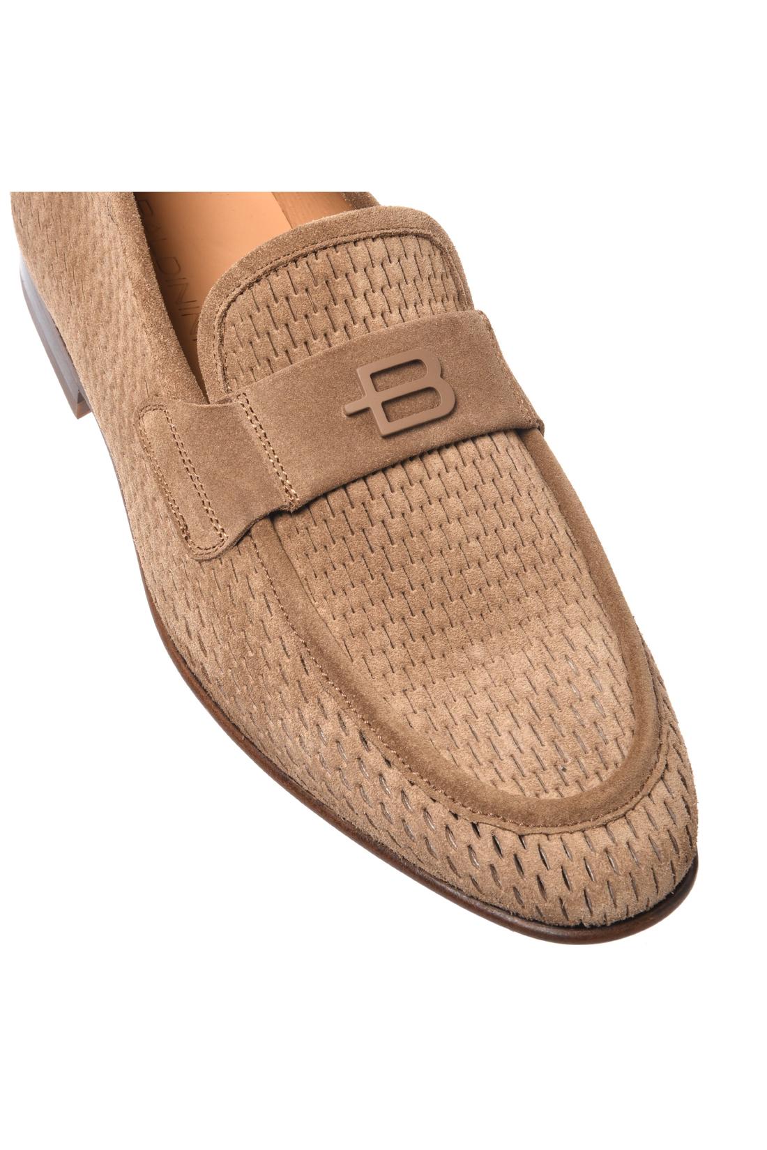 Beige perforated suede loafer