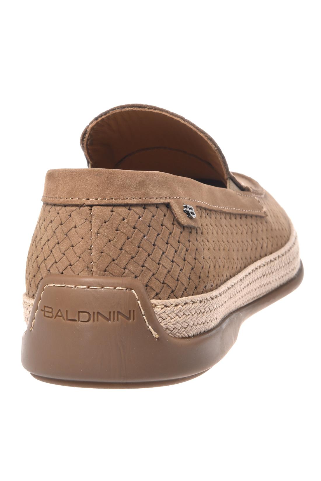 Beige nubuck woven print loafer