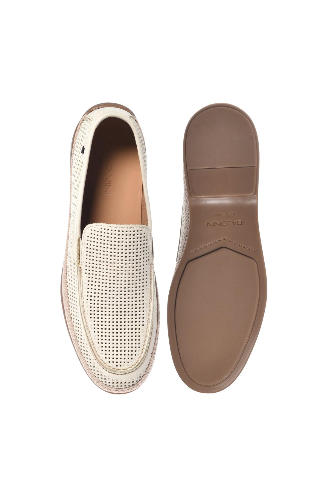 Off-white perforated nubuck loafer