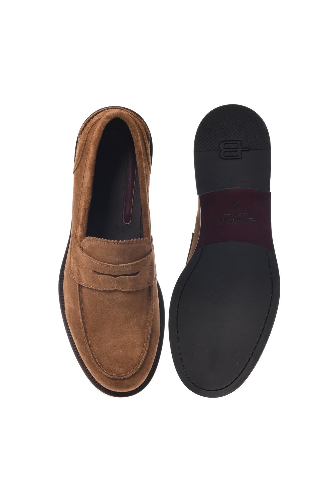 Tan suede loafer