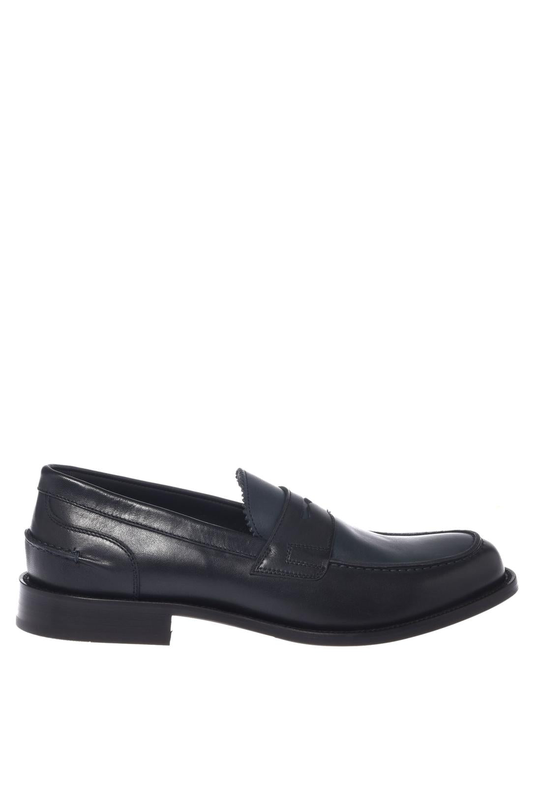 Blue leather loafer