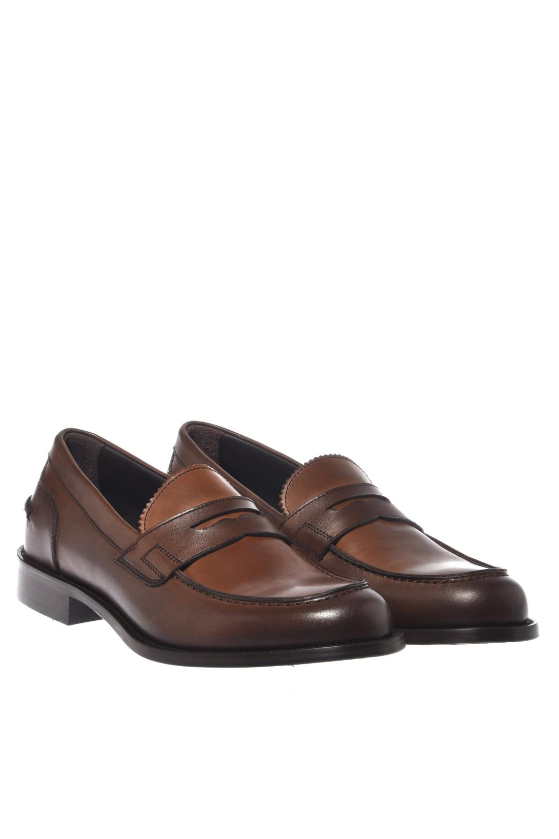 Tan leather loafer