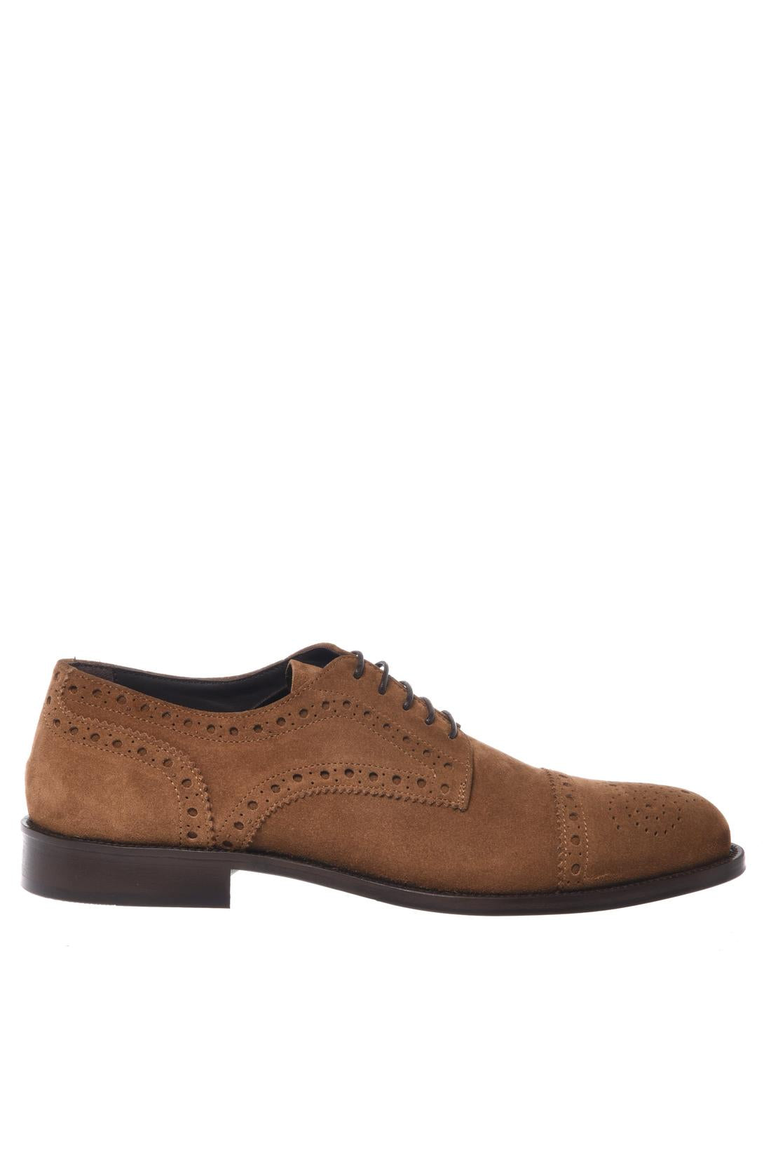 Tan suede lace-up shoes
