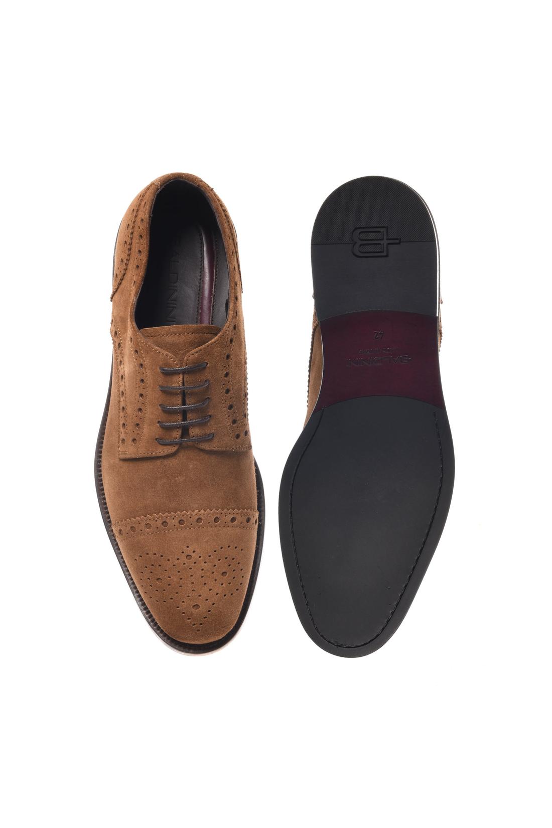 Tan suede lace-up shoes