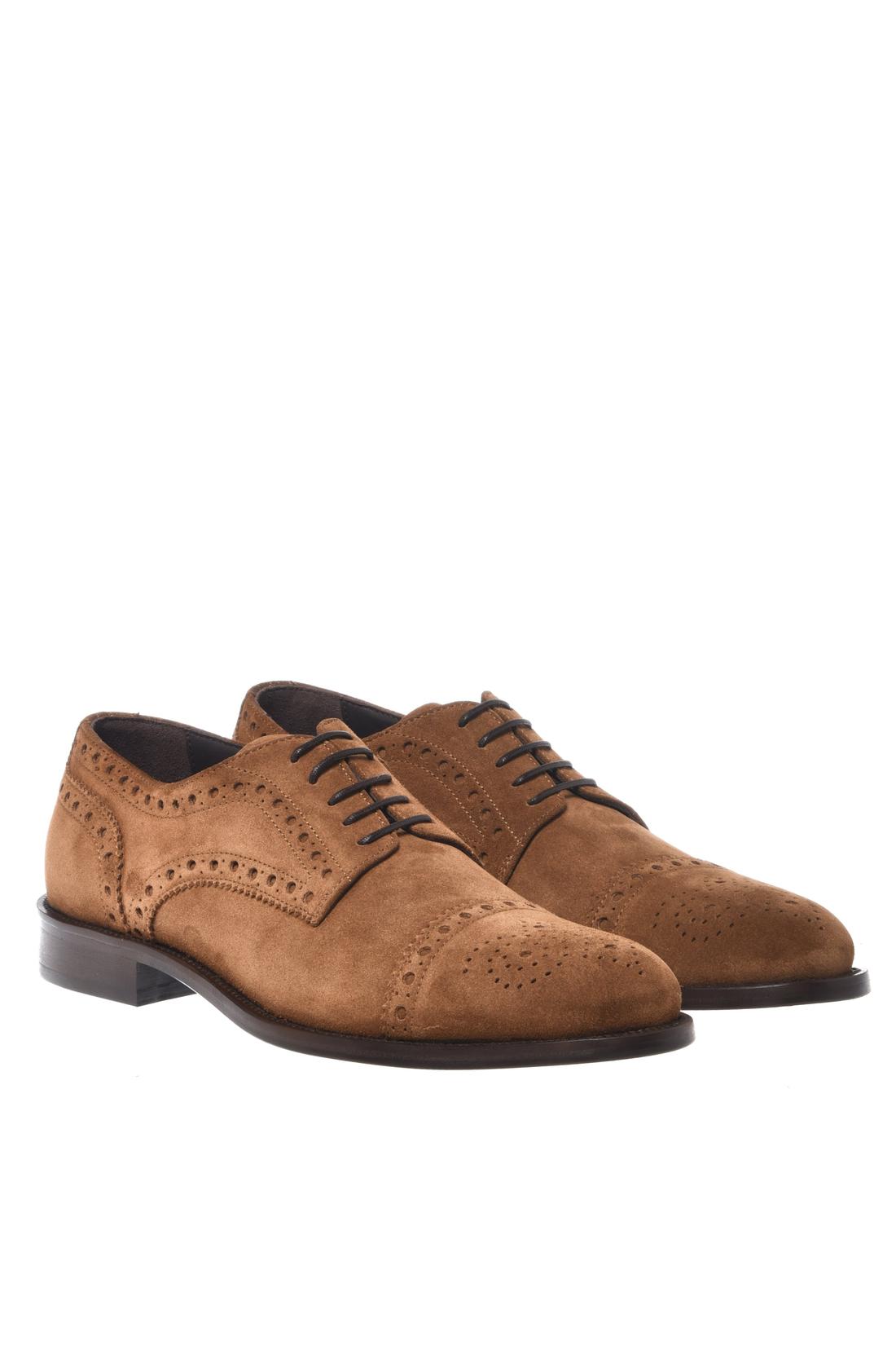 Tan suede lace-up shoes