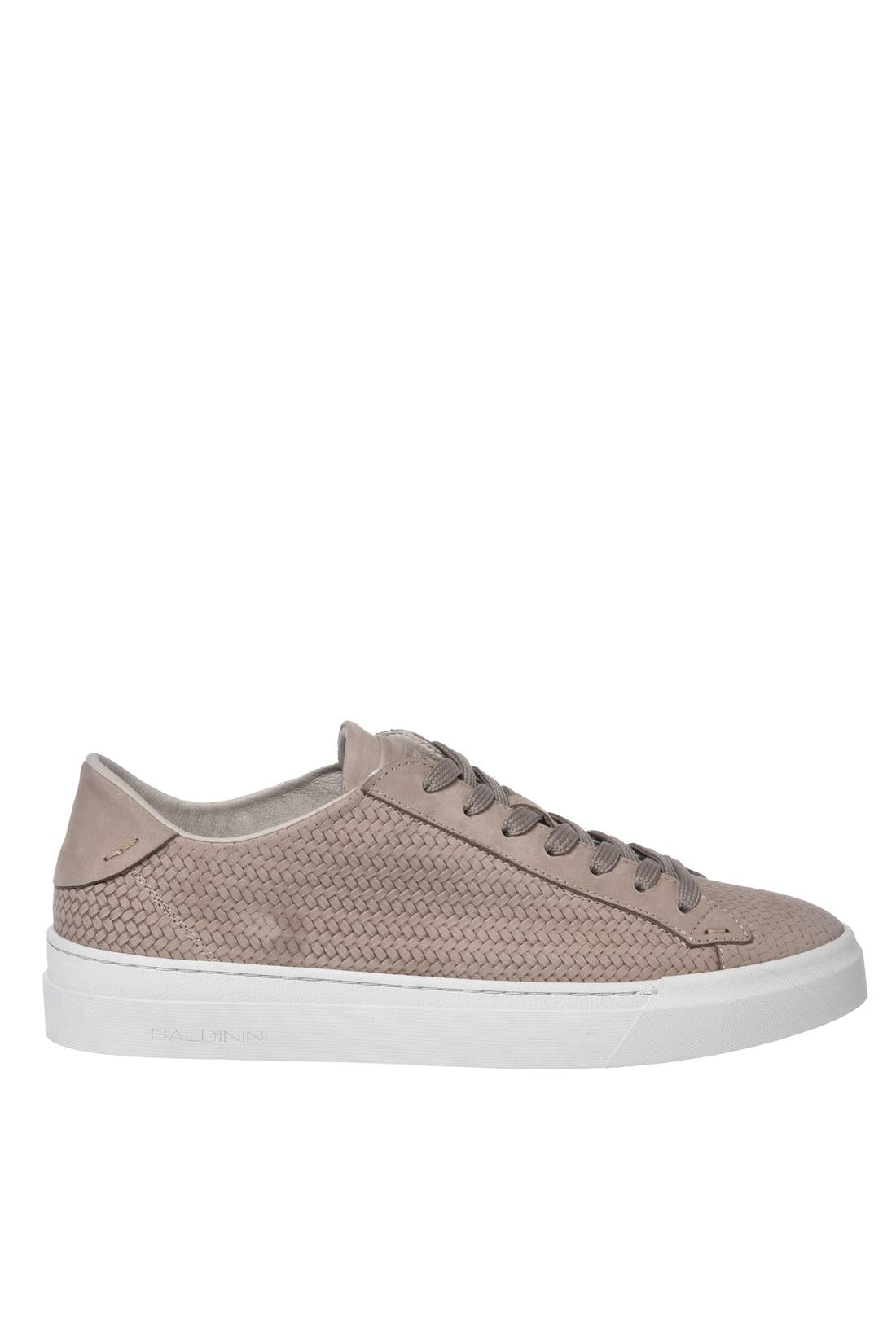 Beige braided nubuck sneaker