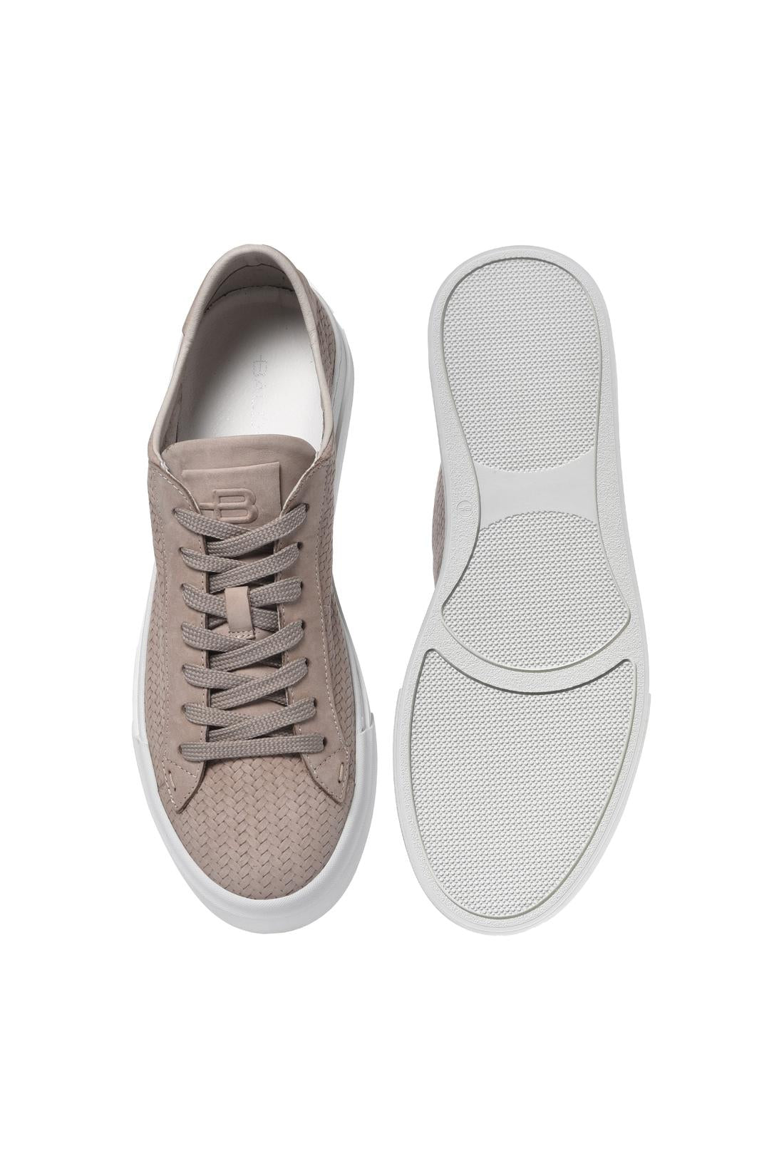 Beige braided nubuck sneaker