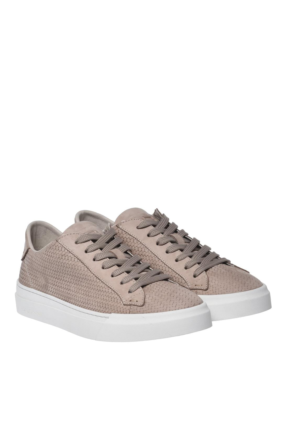 Beige braided nubuck sneaker