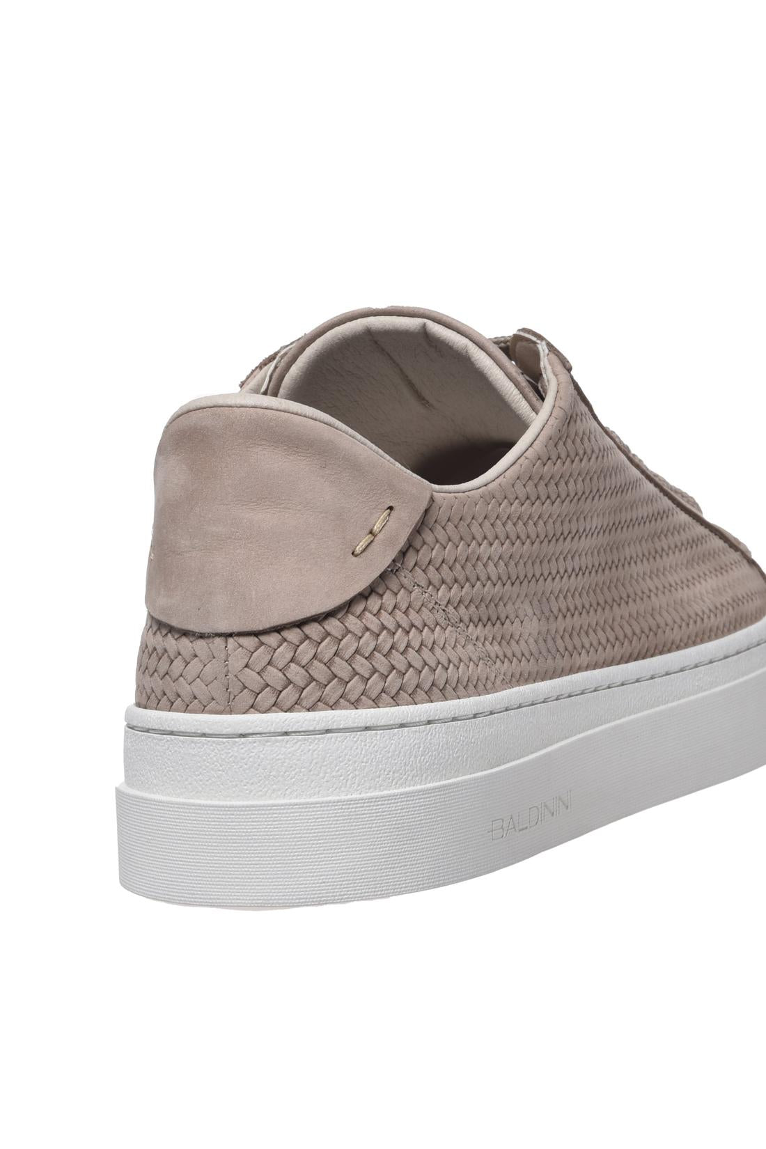 Beige braided nubuck sneaker