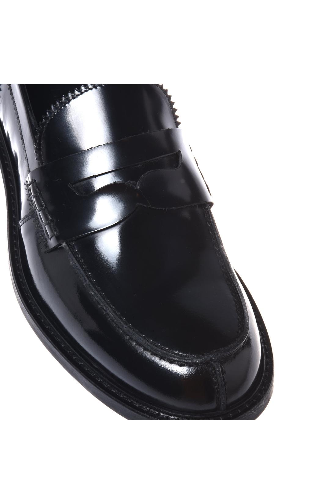 Black brushed leather loafers