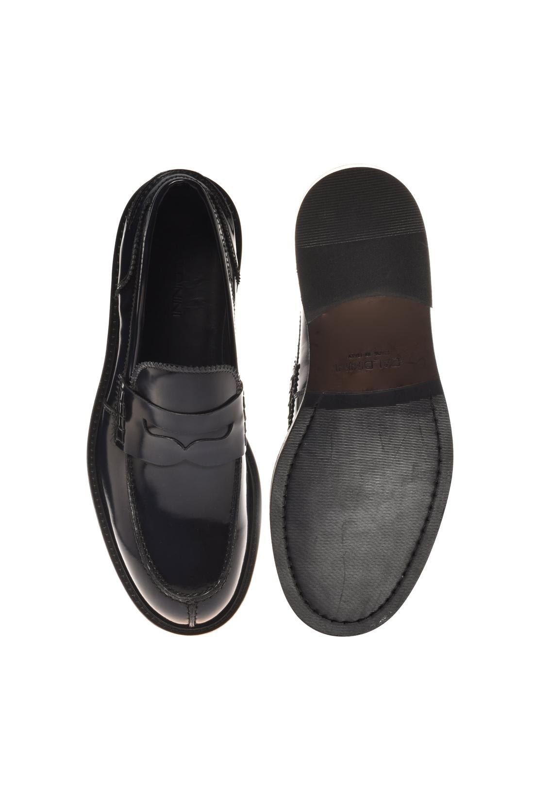 Blue brushed leather loafers-Baldinini-OUTLET-ARCHIVIST-ARCHIVE-SALE