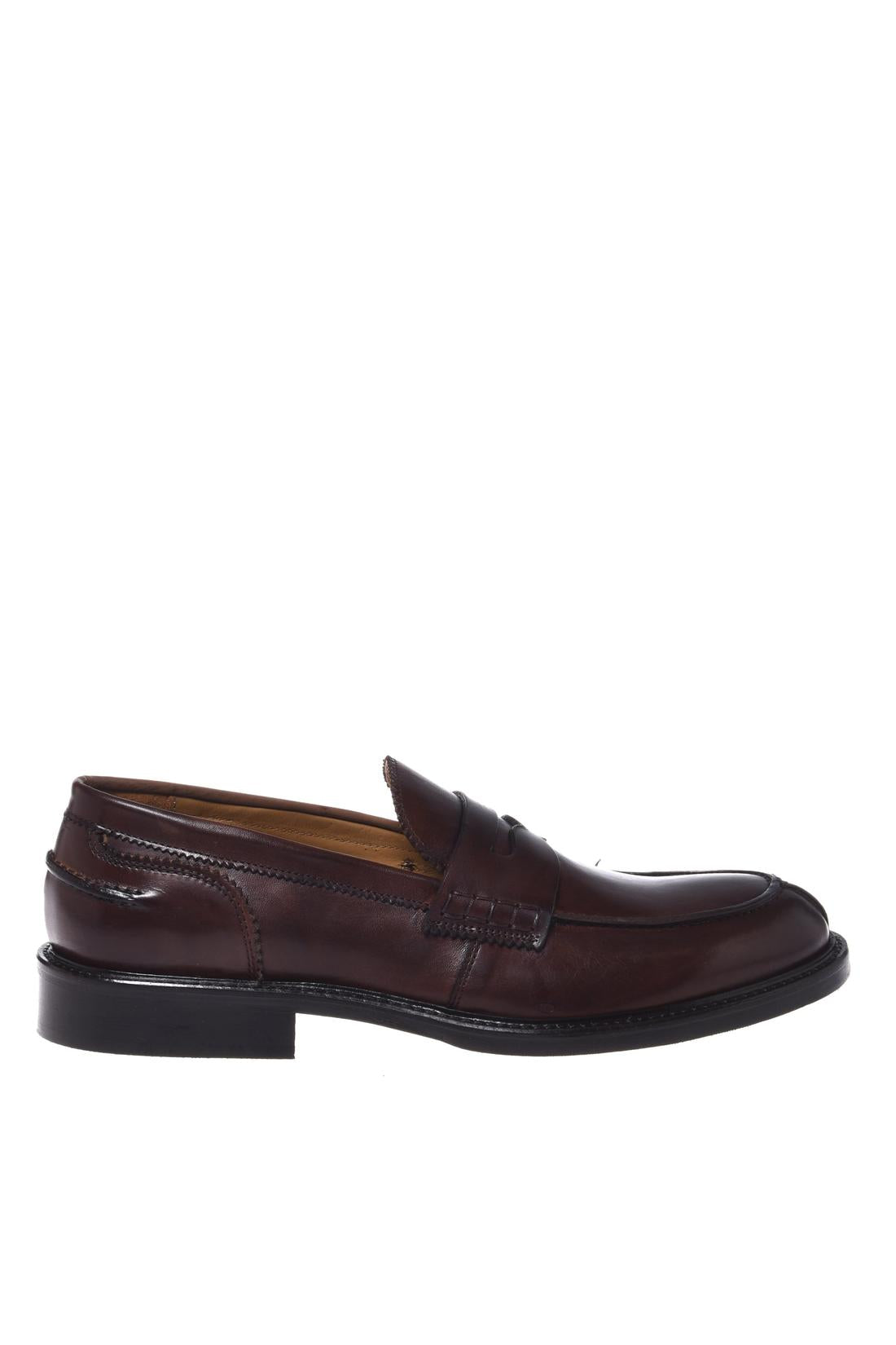 Dark brown leather loafers