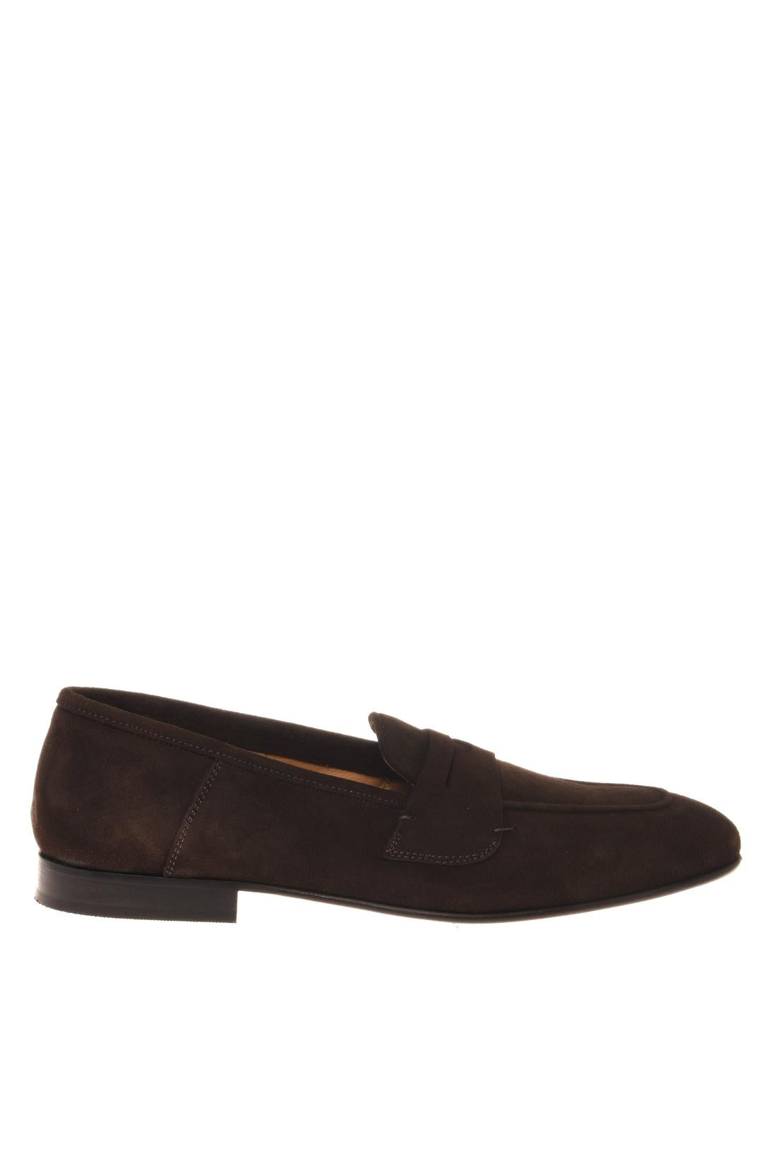 Dark brown suede loafer