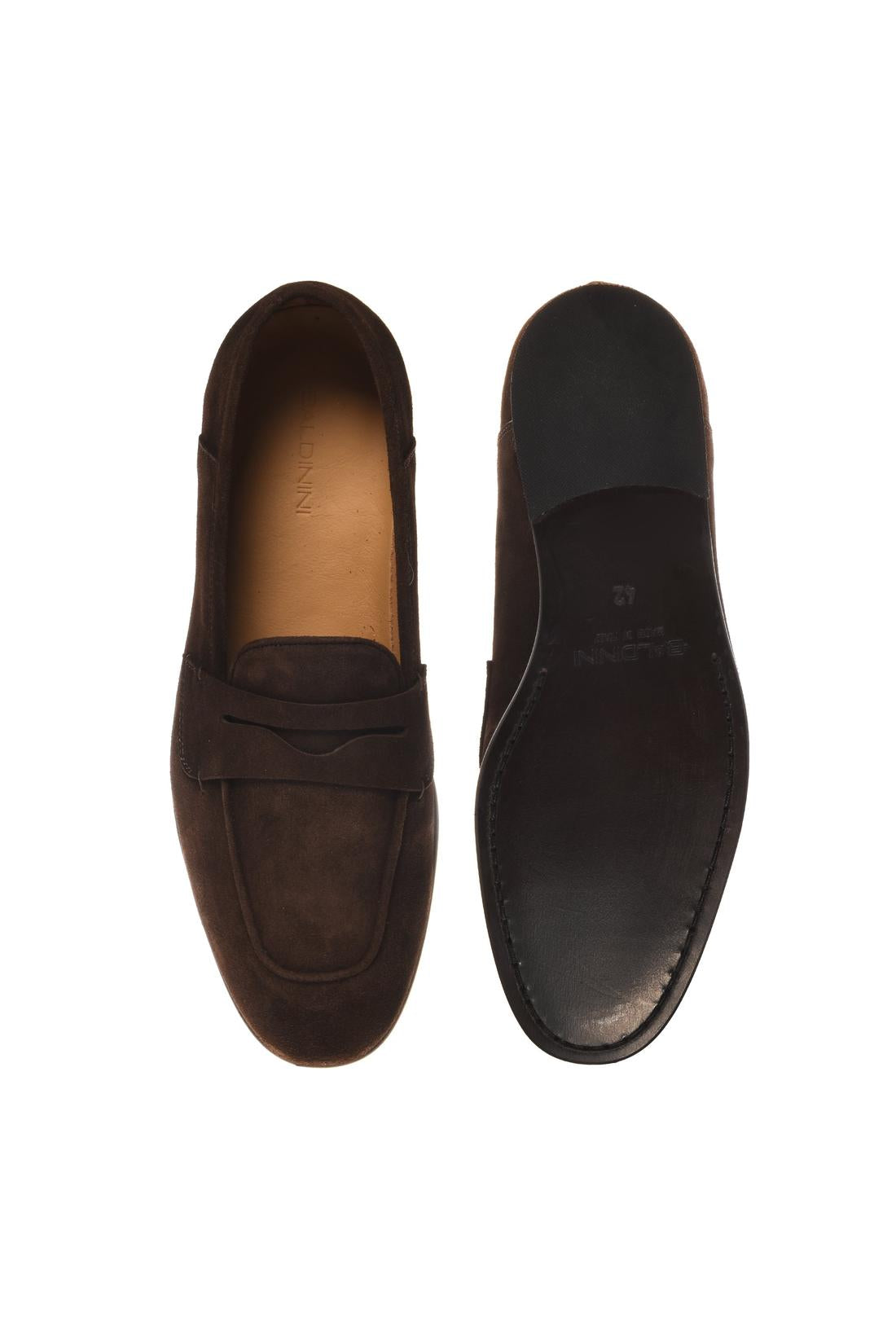 Dark brown suede loafer