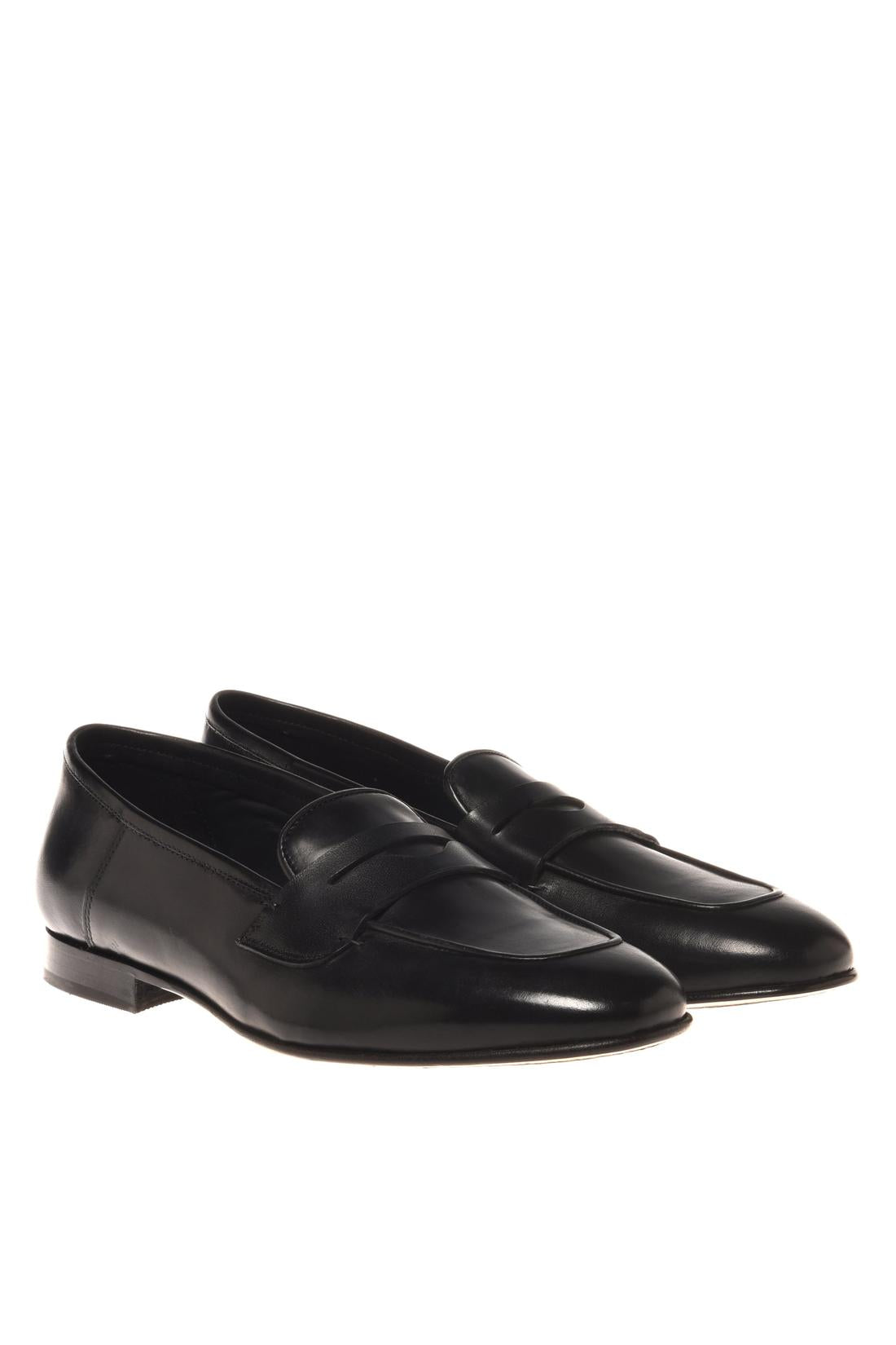 Loafer in black leather-Baldinini-OUTLET-ARCHIVIST-ARCHIVE-SALE