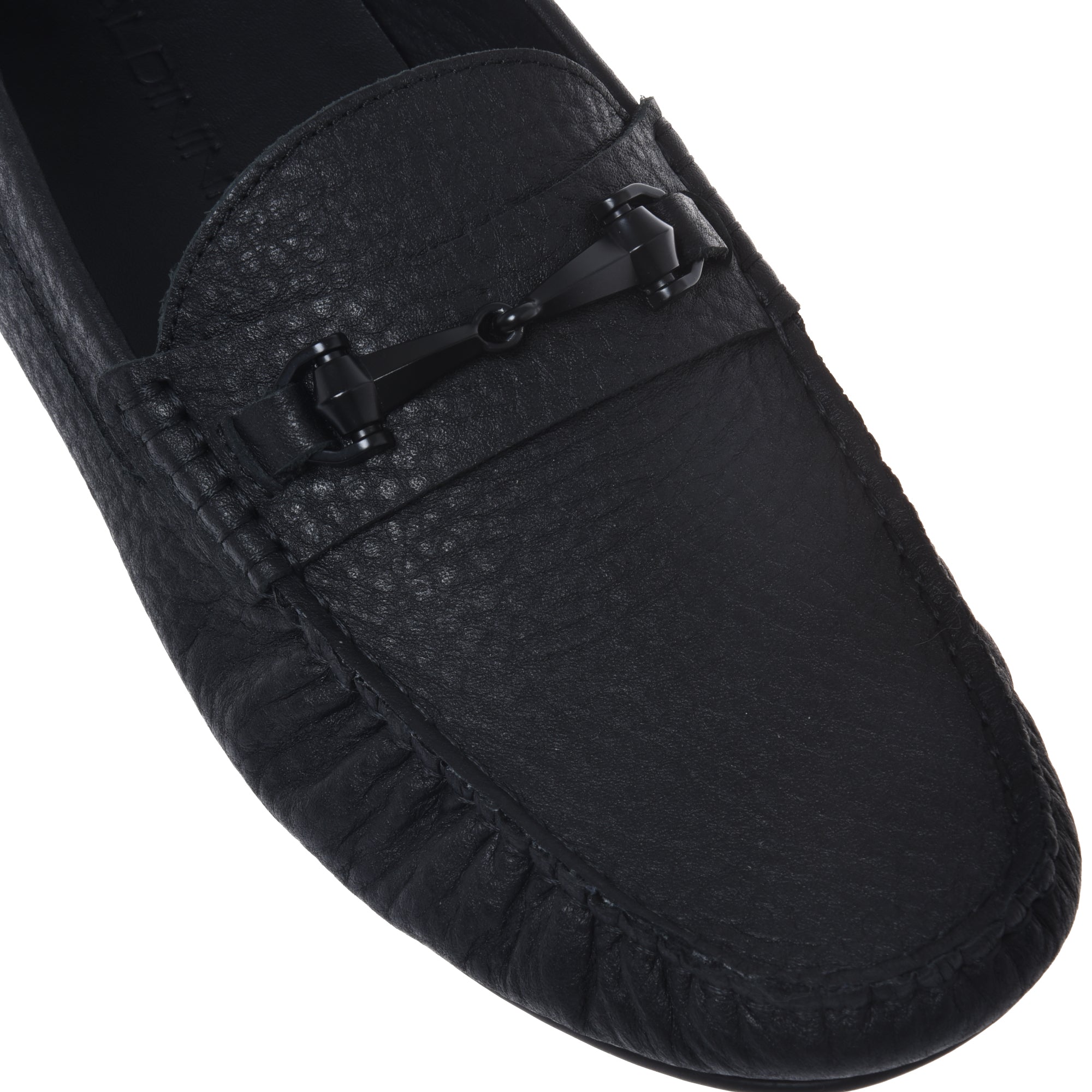 Loafer in dark brown hammered leather-Baldinini-OUTLET-ARCHIVIST-ARCHIVE-SALE