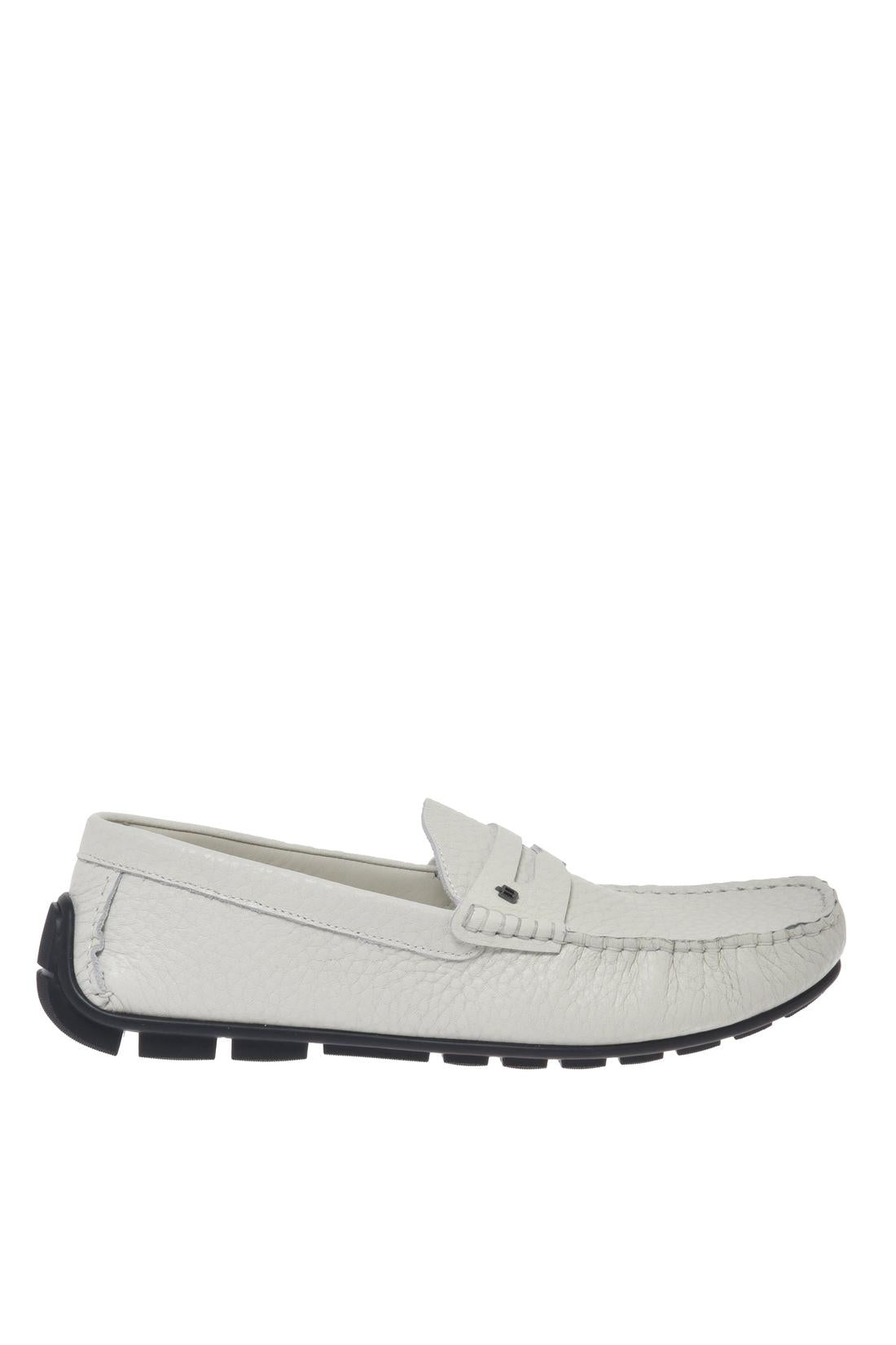 Moccasin in tumbled leather off white-Accessoires-Baldinini-OUTLET-46-AVORIO-ARCHIVIST-ARCHIVE-SALE