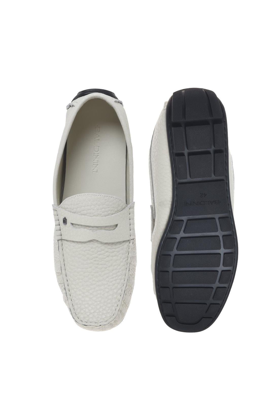 Moccasin in tumbled leather off white-Accessoires-Baldinini-OUTLET-ARCHIVIST-ARCHIVE-SALE