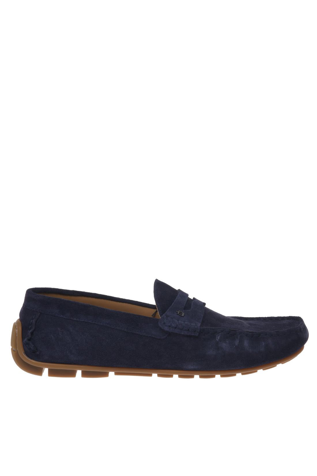 Moccasin in blue suede leather-Accessoires-Baldinini-OUTLET-41-BALTICO-ARCHIVIST-ARCHIVE-SALE