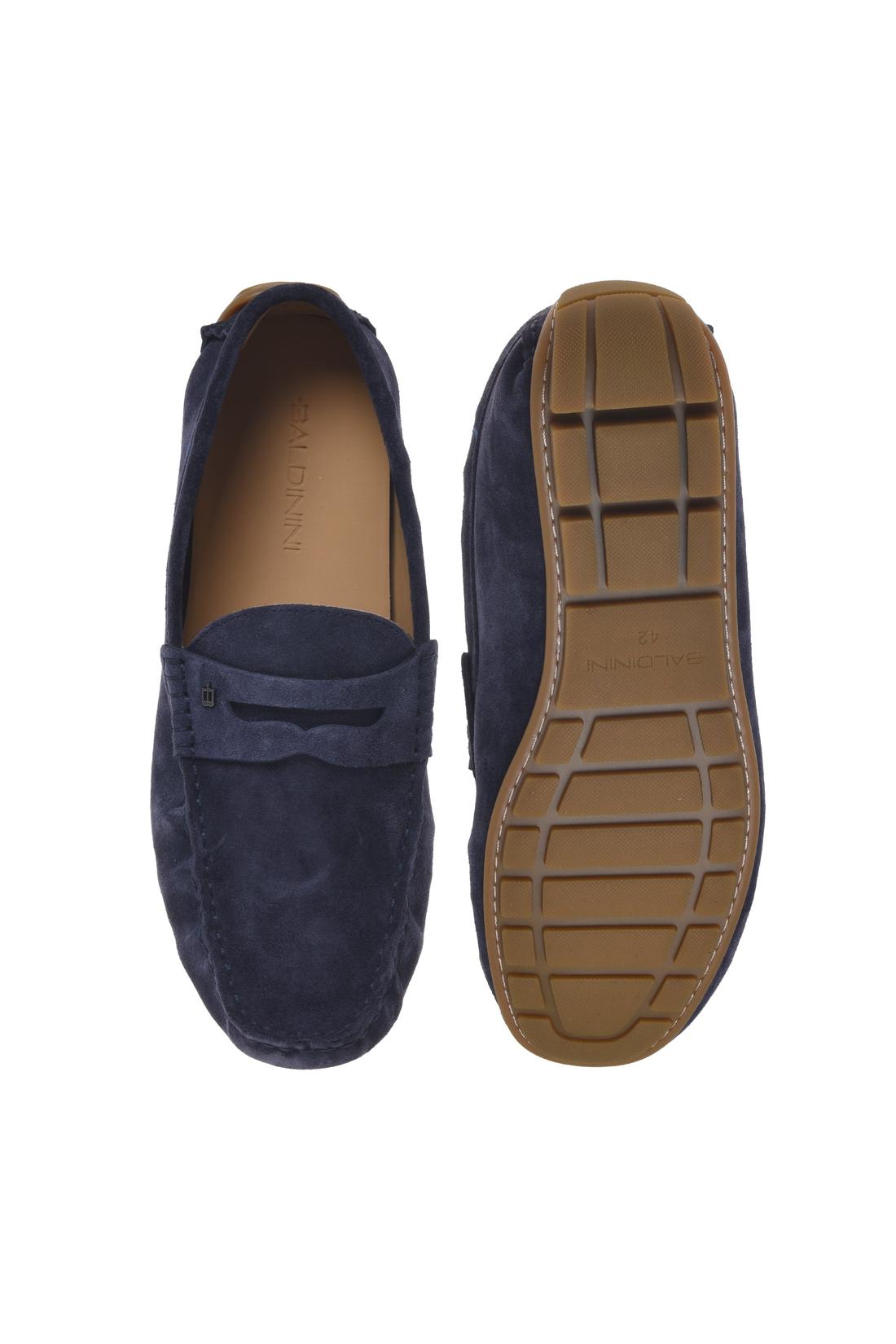 Moccasin in blue suede leather-Accessoires-Baldinini-OUTLET-ARCHIVIST-ARCHIVE-SALE