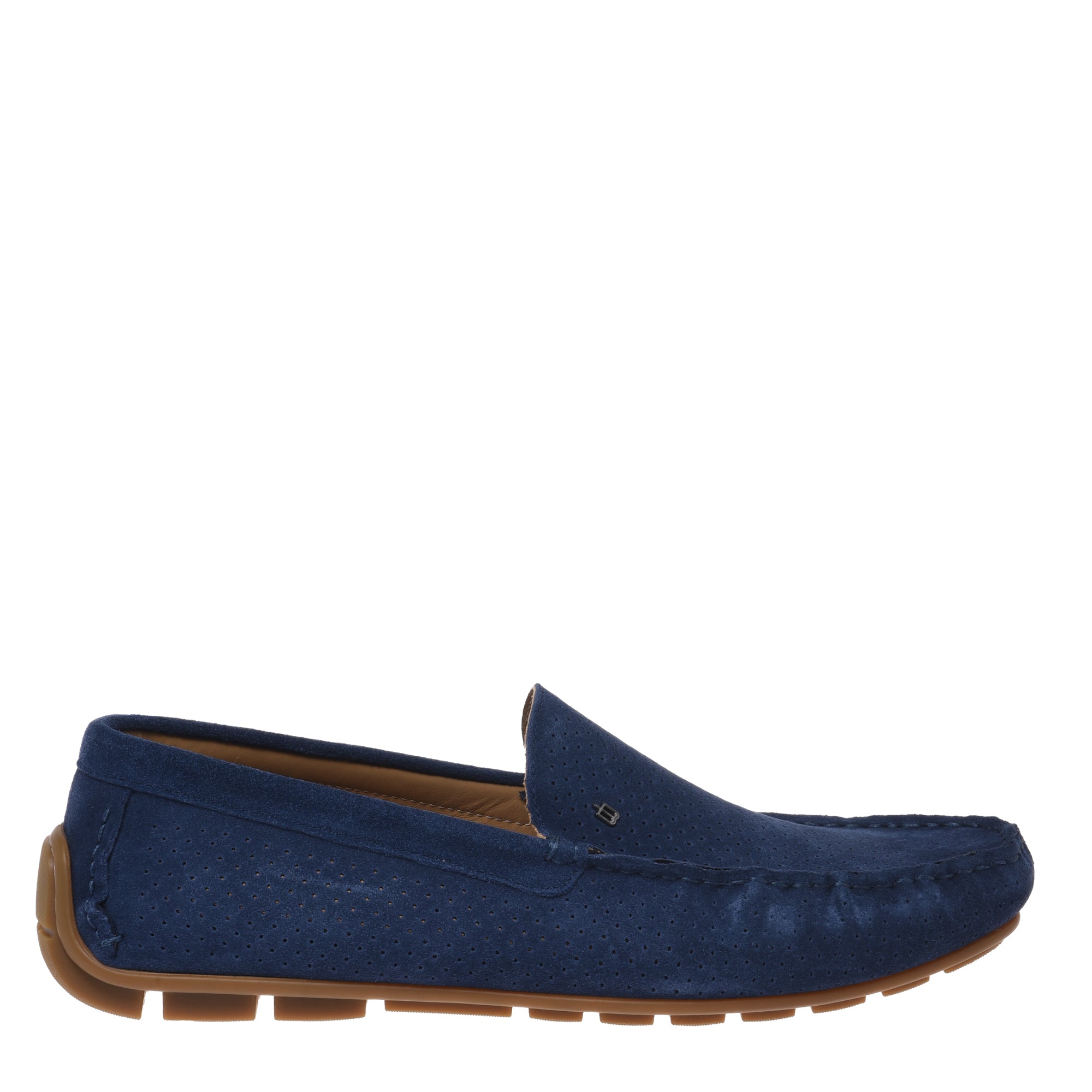Loafer in perforated blue suede leather-Baldinini-OUTLET-46-PACIFICO-ARCHIVIST-ARCHIVE-SALE