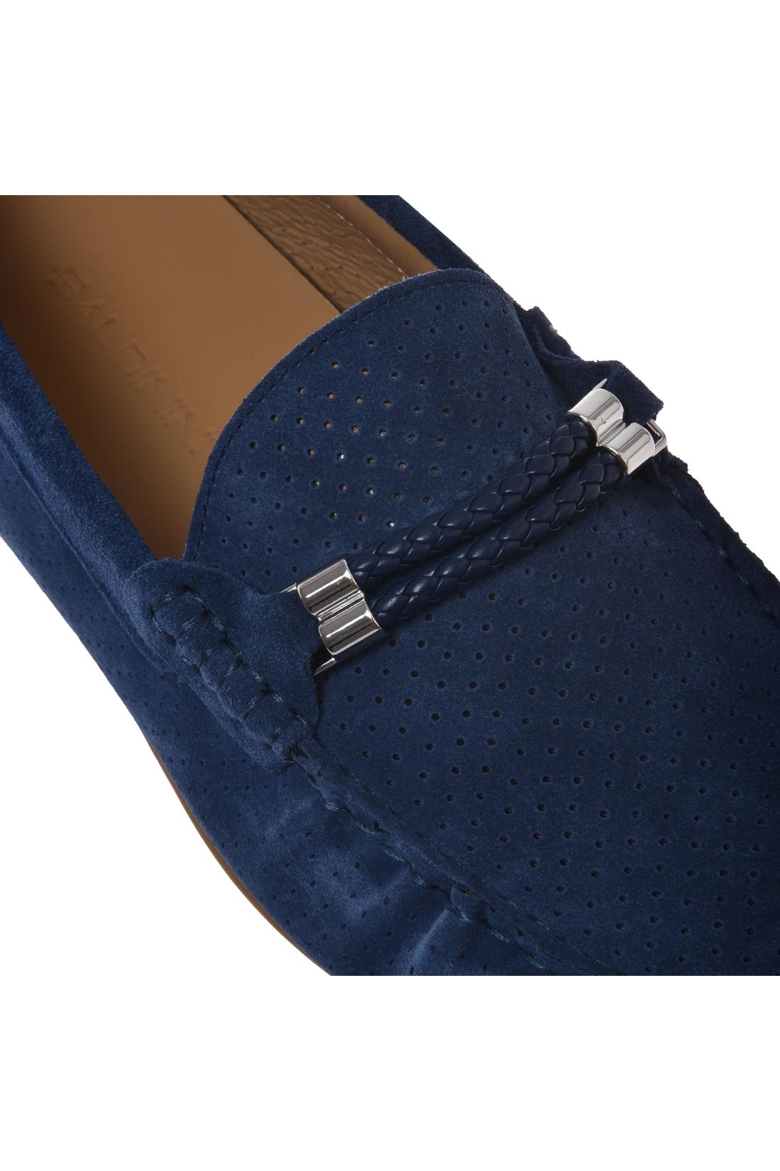 Moccasin in perforated blue suede leather-Accessoires-Baldinini-OUTLET-ARCHIVIST-ARCHIVE-SALE