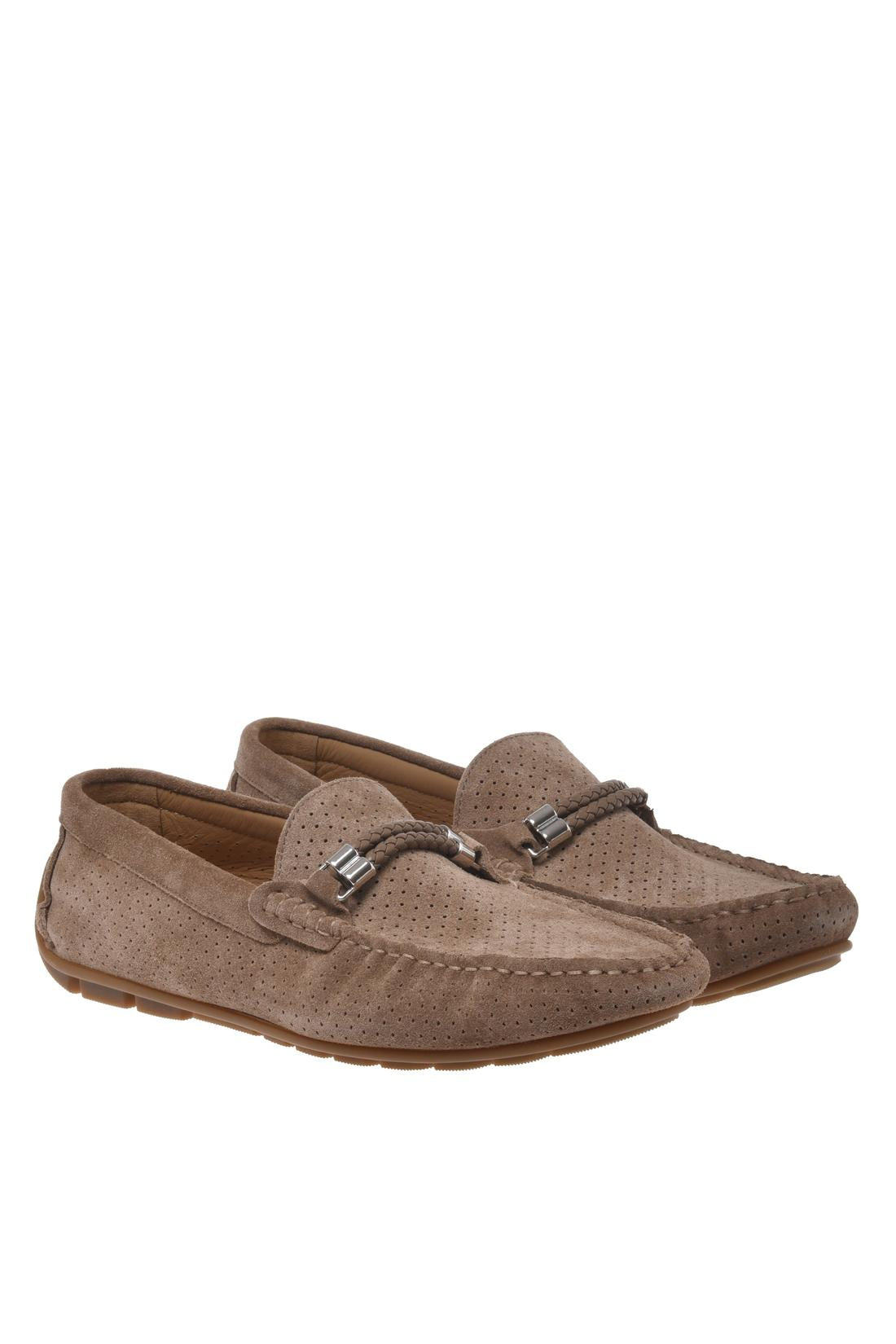 Moccasin in perforated beige suede leather-Accessoires-Baldinini-OUTLET-ARCHIVIST-ARCHIVE-SALE
