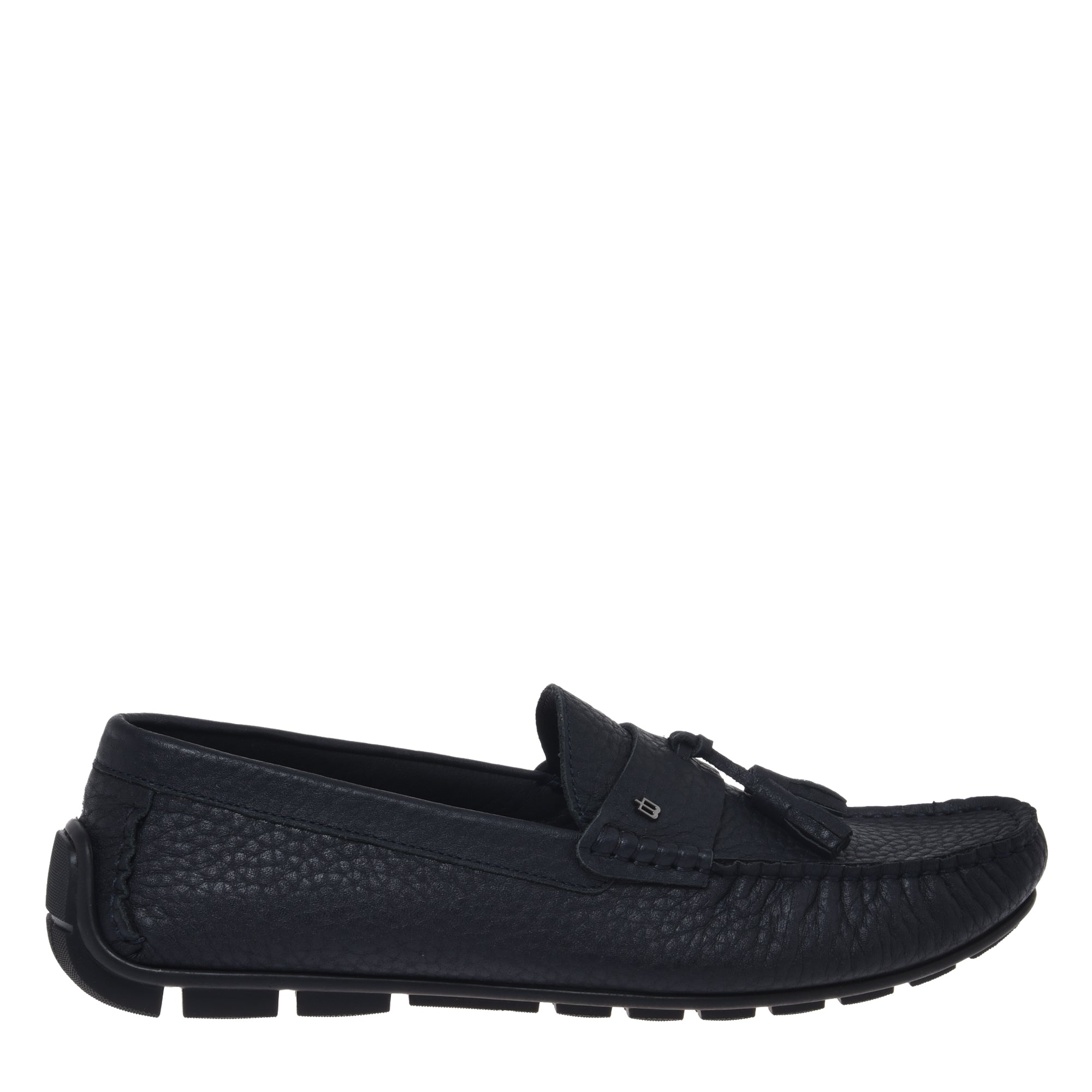 Loafer in blue hammered leather-Baldinini-OUTLET-41-BLU-ARCHIVIST-ARCHIVE-SALE