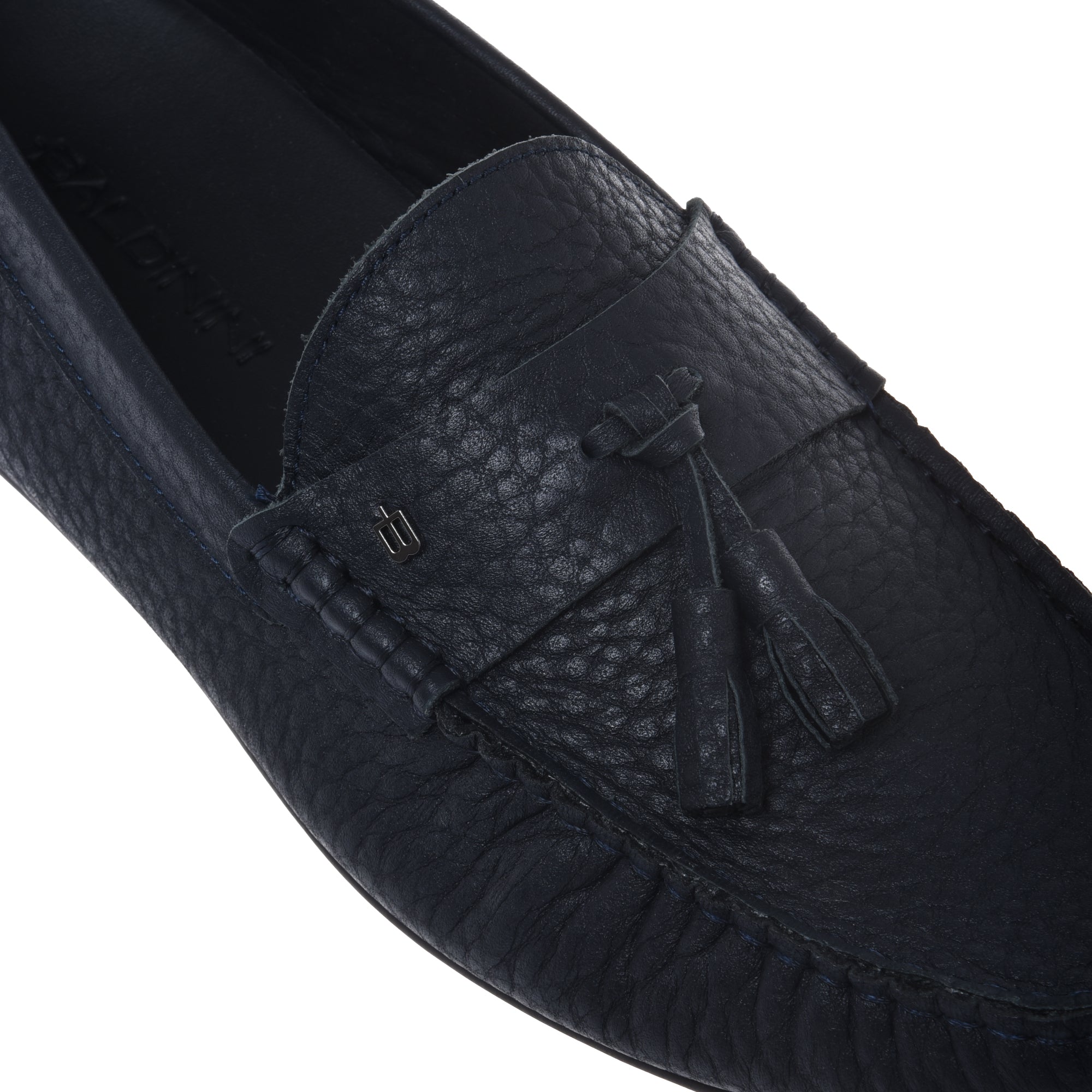 Loafer in blue hammered leather-Baldinini-OUTLET-ARCHIVIST-ARCHIVE-SALE