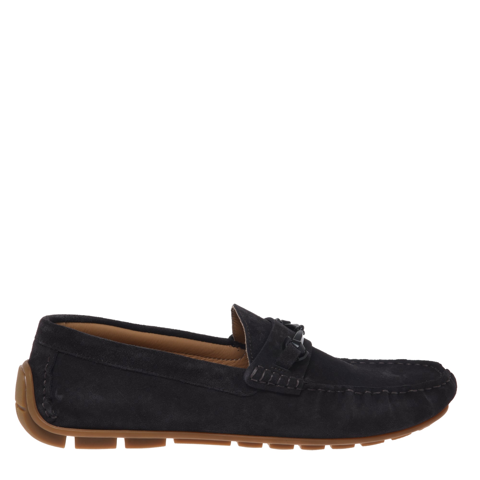 Loafer in grey suede leather-Baldinini-OUTLET-46-GRIGIO-ARCHIVIST-ARCHIVE-SALE