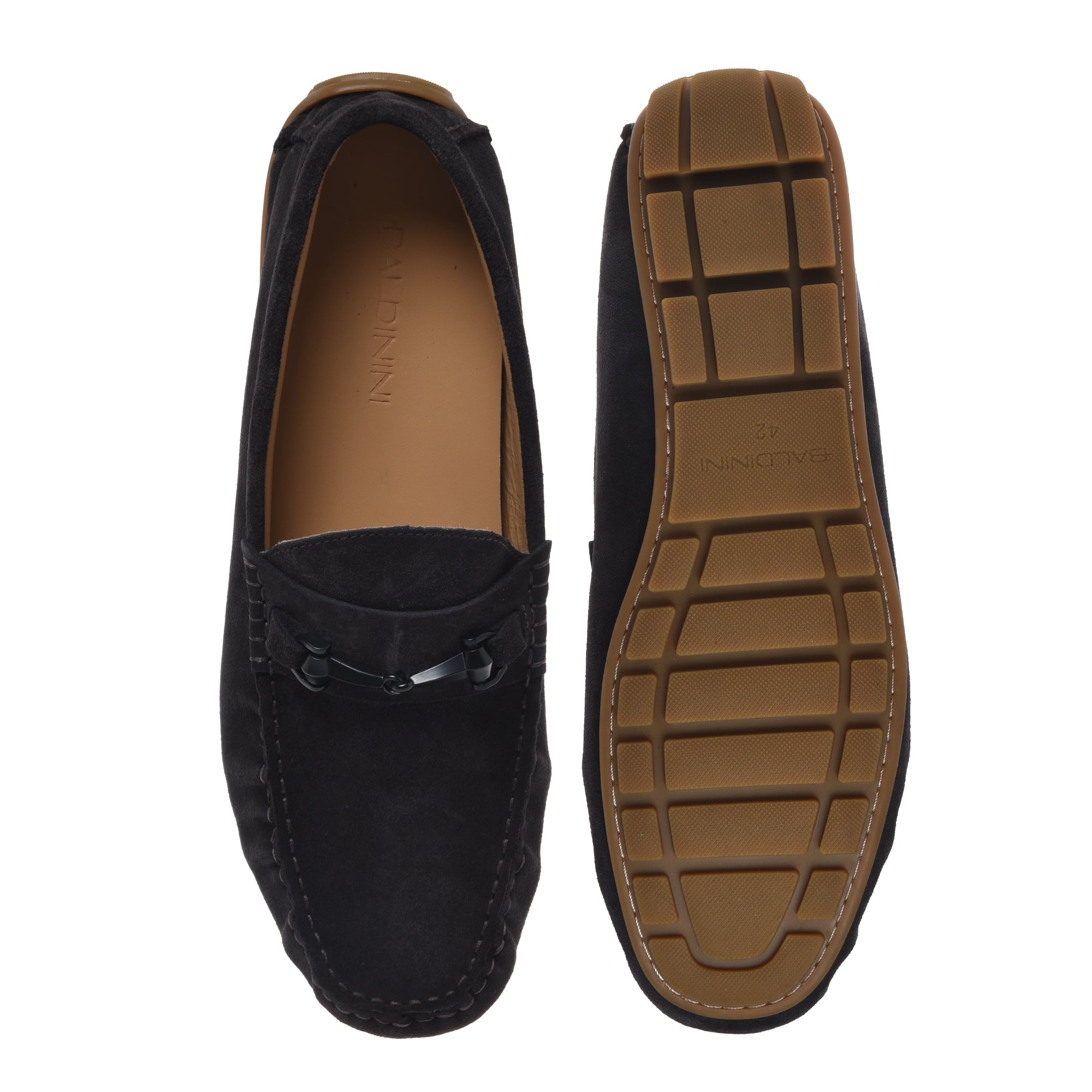 Loafer in grey suede leather-Baldinini-OUTLET-ARCHIVIST-ARCHIVE-SALE
