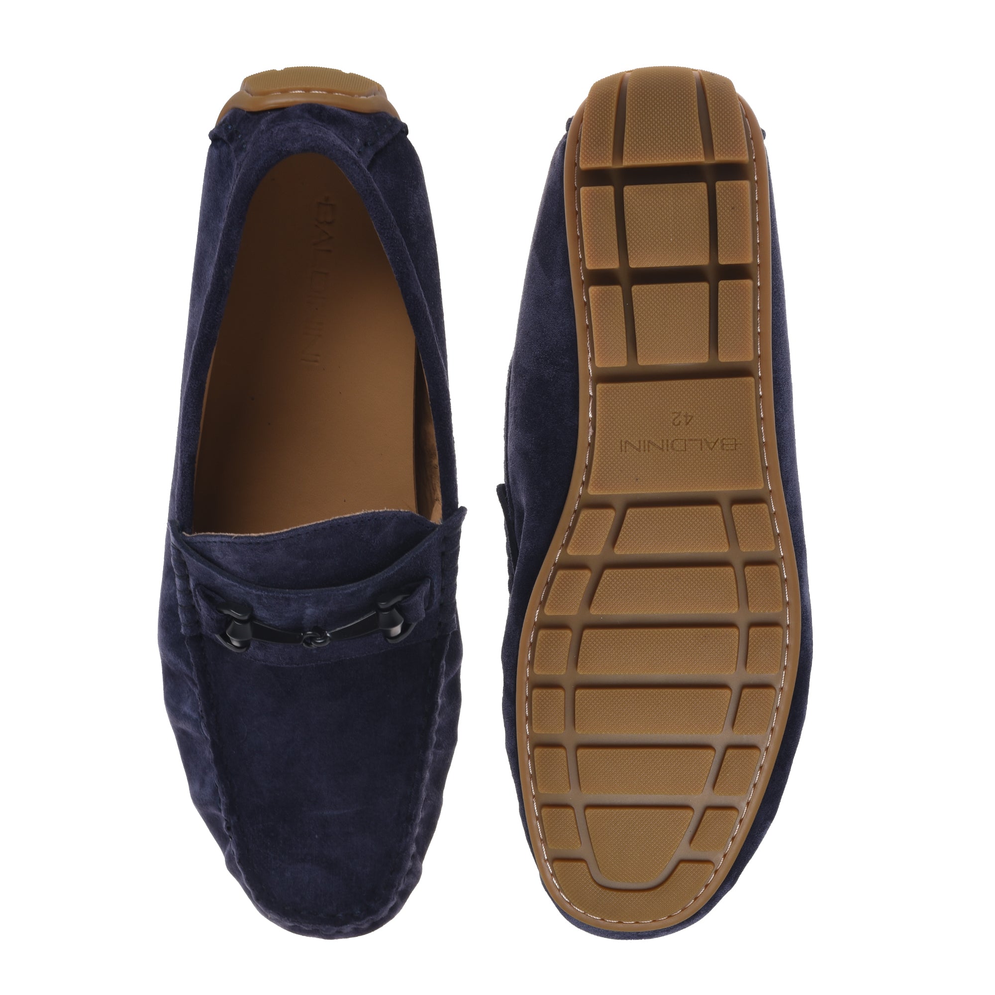 Loafer in blue suede leather-Baldinini-OUTLET-ARCHIVIST-ARCHIVE-SALE