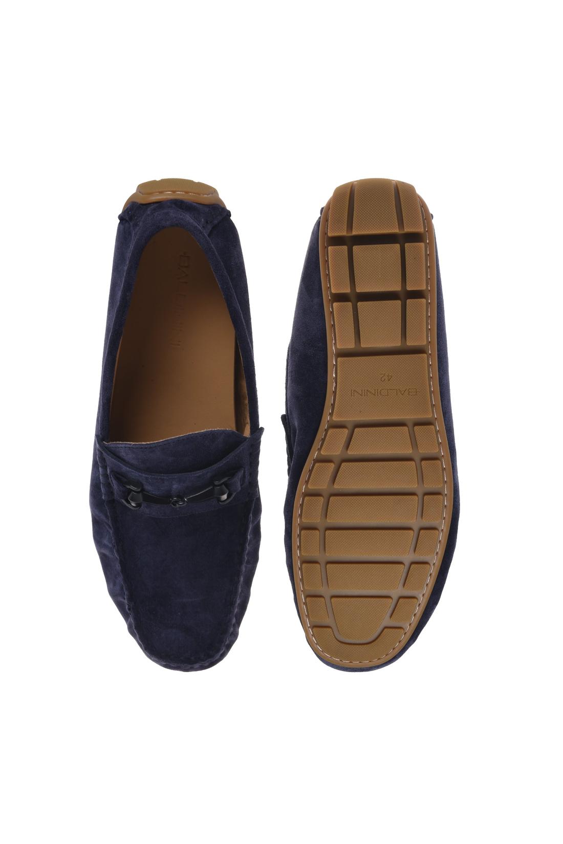 Loafer in blue suede leather