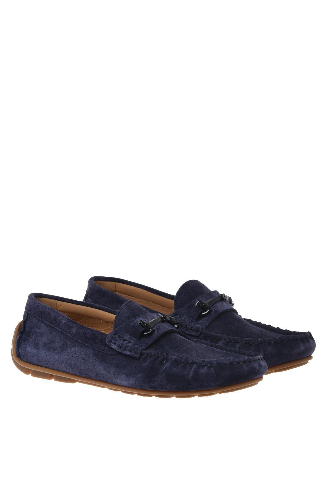 Loafer in blue suede leather