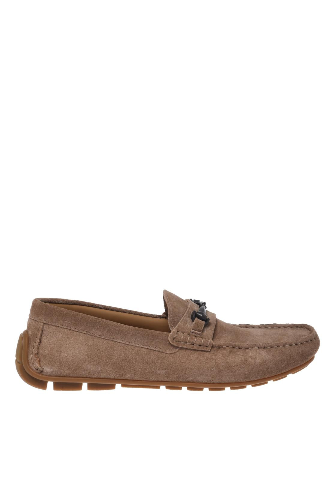 Loafer in beige suede leather