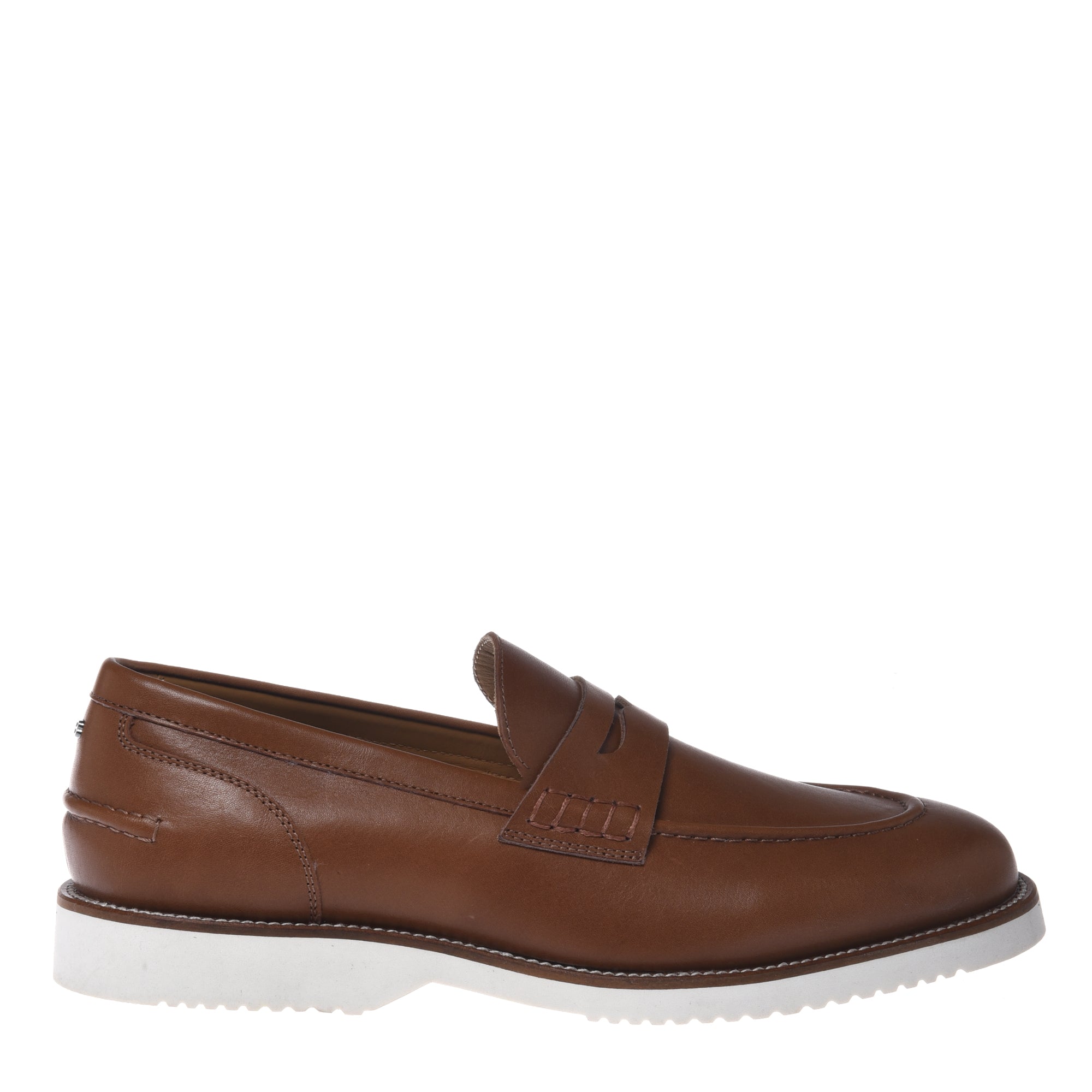 Loafer in leather brown-Baldinini-OUTLET-39-CUOIO-ARCHIVIST-ARCHIVE-SALE