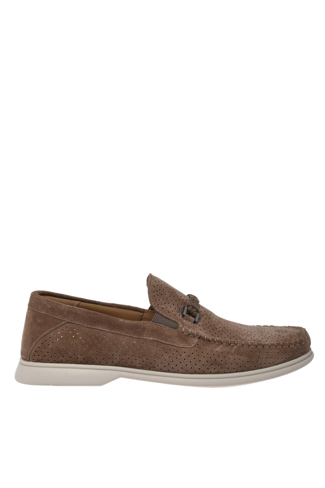Mocassino in pelle scamosciata traforata taupe-Baldinini-OUTLET-39-SAVANA-ARCHIVIST-ARCHIVE-SALE