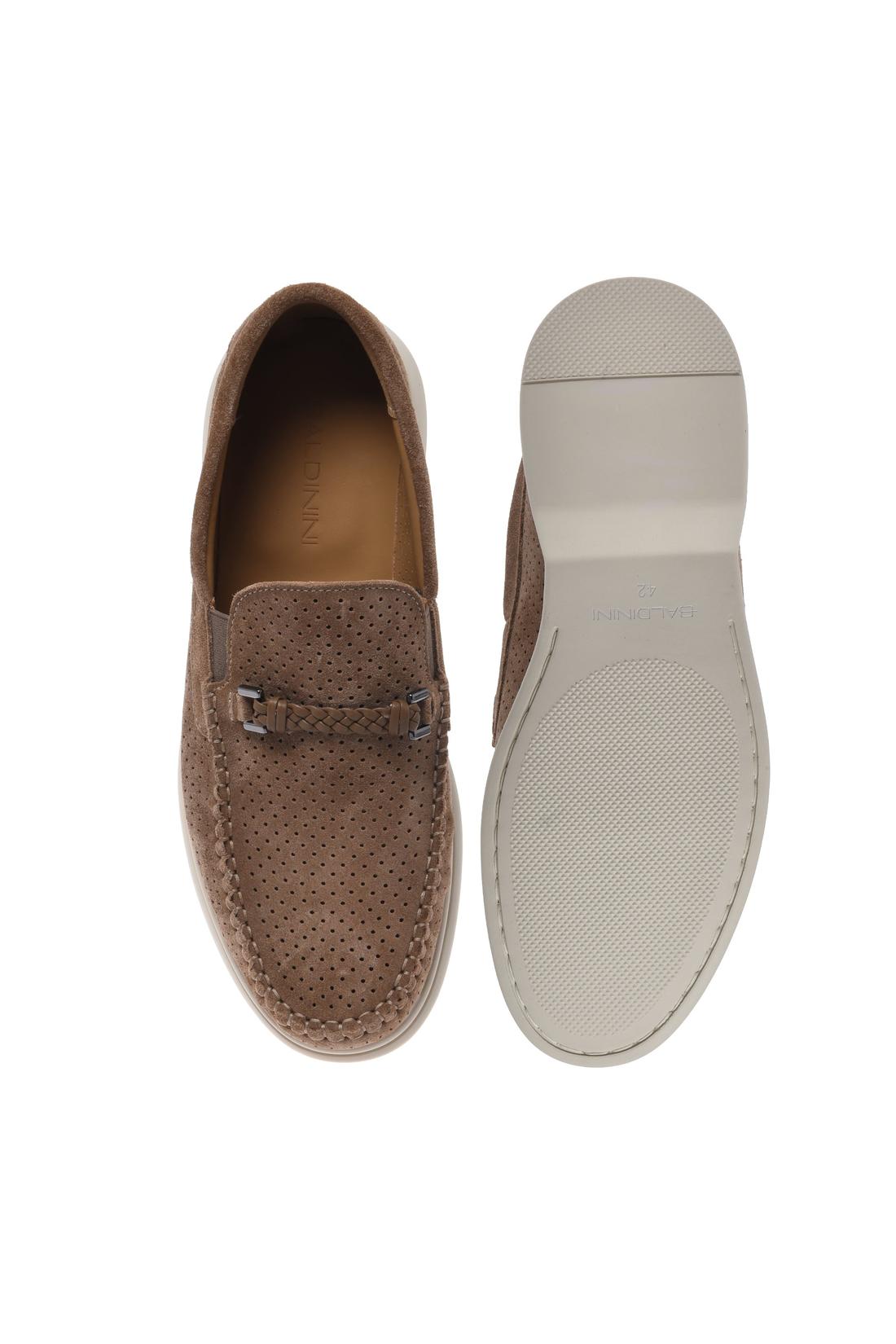 Mocassino in pelle scamosciata traforata taupe-Baldinini-OUTLET-ARCHIVIST-ARCHIVE-SALE