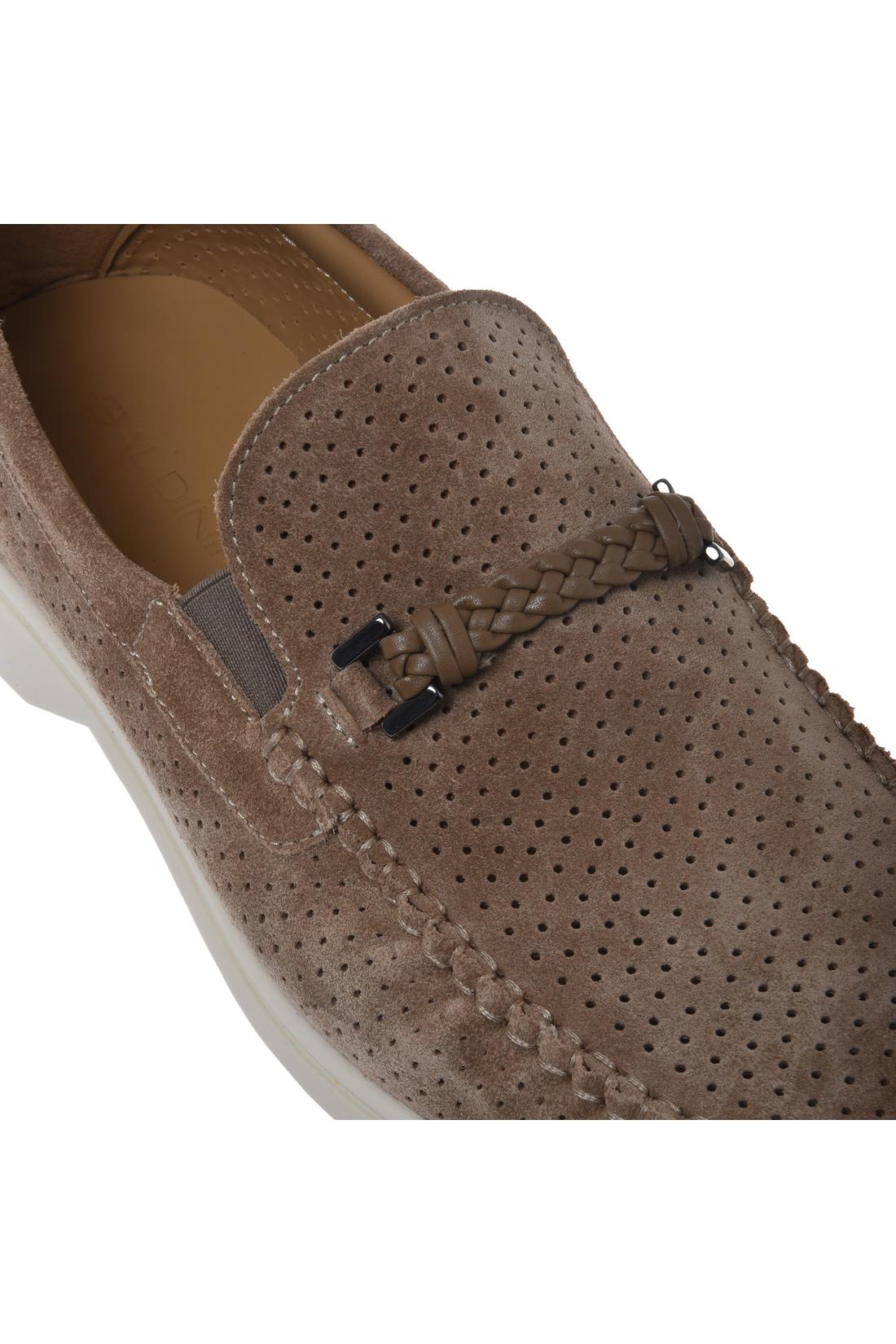 Mocassino in pelle scamosciata traforata taupe-Baldinini-OUTLET-ARCHIVIST-ARCHIVE-SALE
