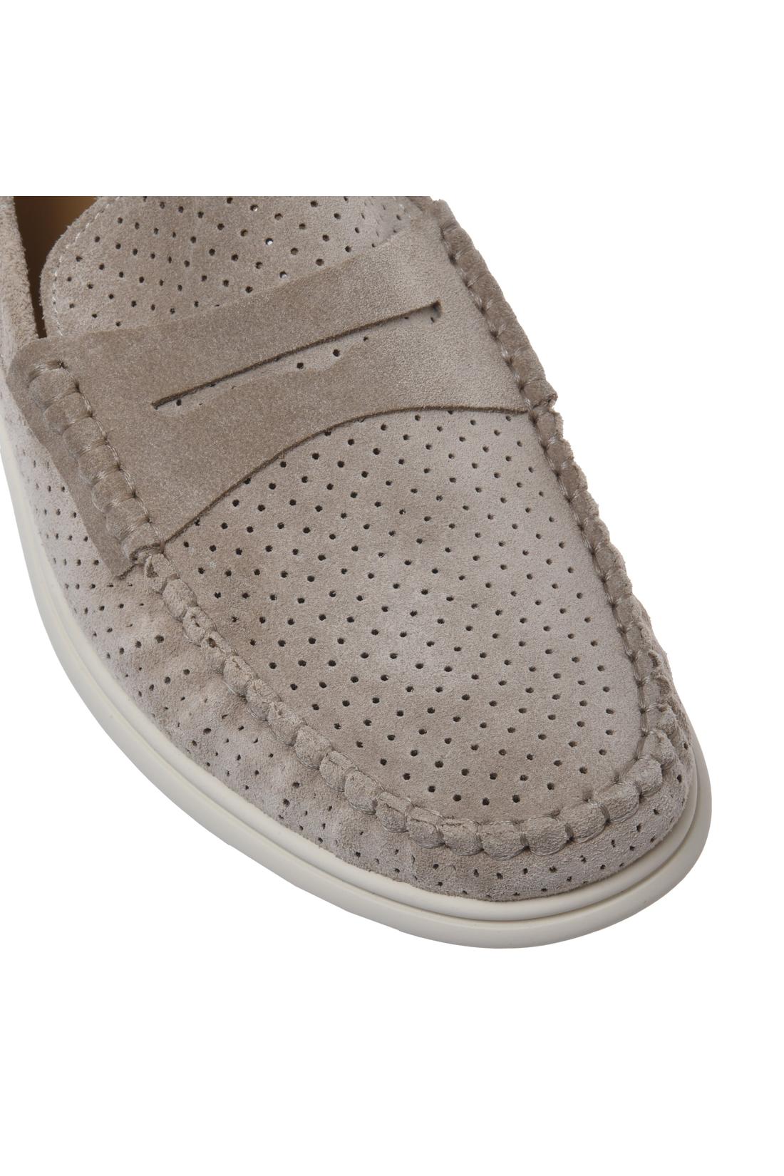 Moccasin in perforated taupe suede leather-Accessoires-Baldinini-OUTLET-ARCHIVIST-ARCHIVE-SALE