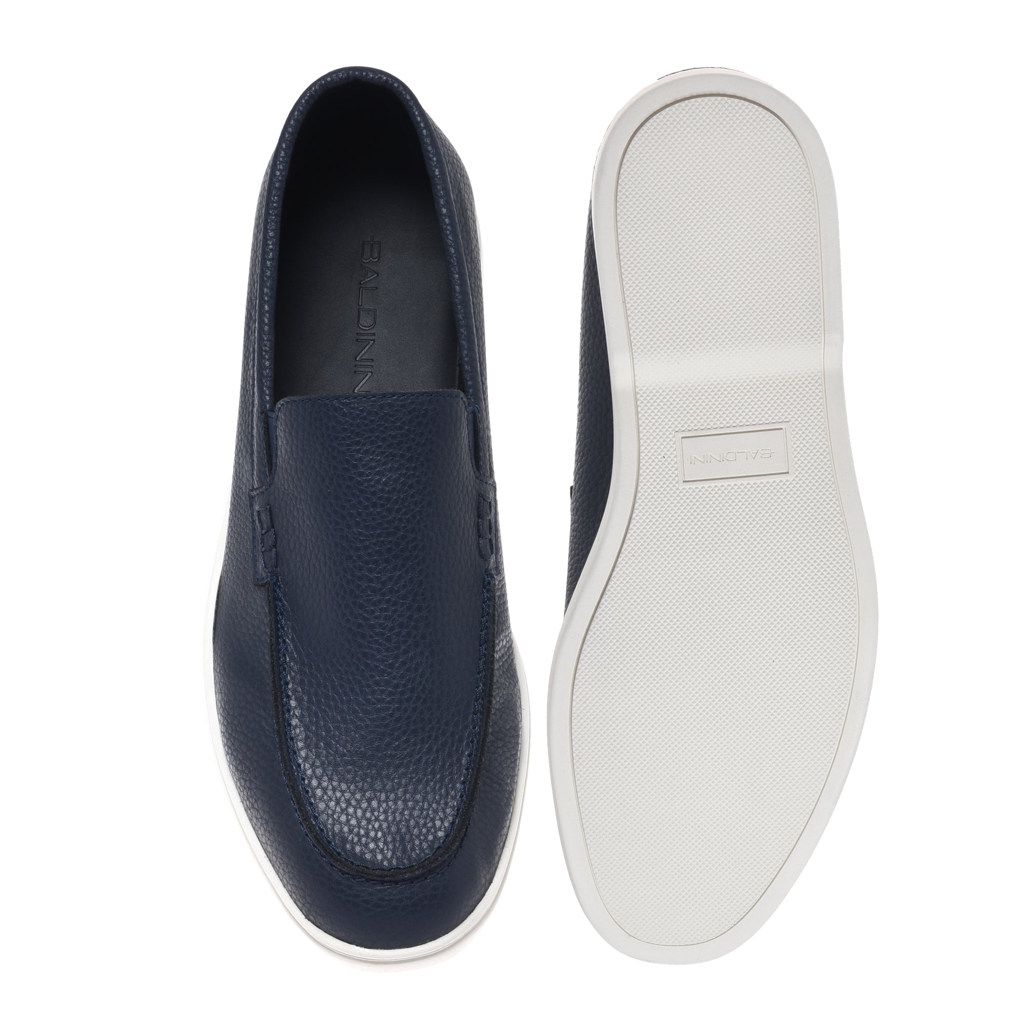 Loafer in tumbled leather blue-Baldinini-OUTLET-ARCHIVIST-ARCHIVE-SALE