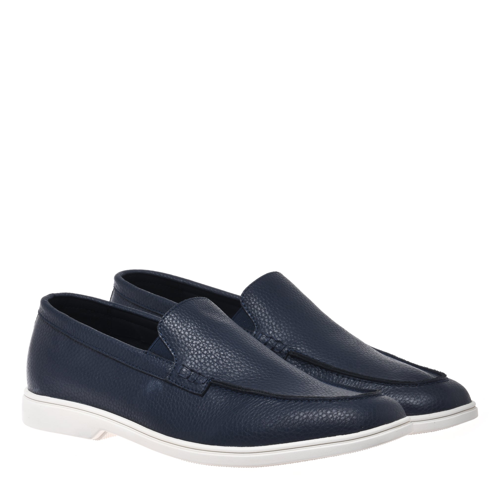 Loafer in tumbled leather blue-Baldinini-OUTLET-ARCHIVIST-ARCHIVE-SALE