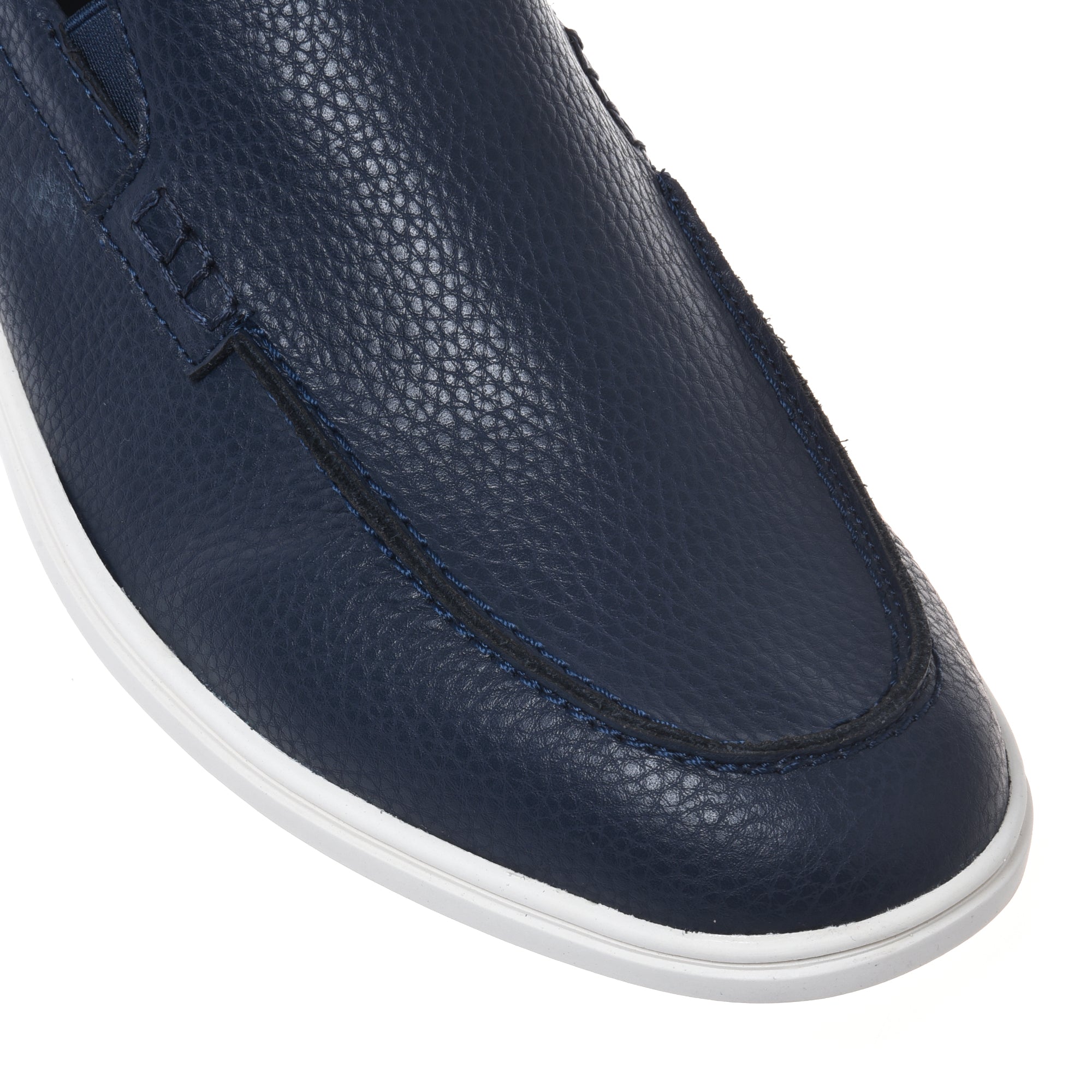 Loafer in tumbled leather blue-Baldinini-OUTLET-ARCHIVIST-ARCHIVE-SALE