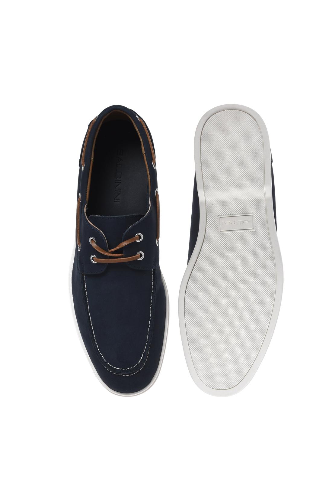 Lace-up in nubuck blue