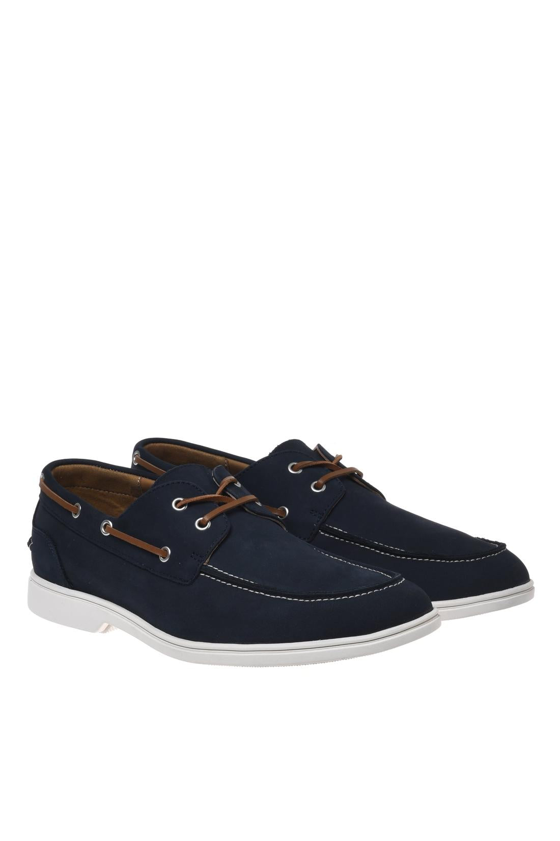 Lace-up in nubuck blue