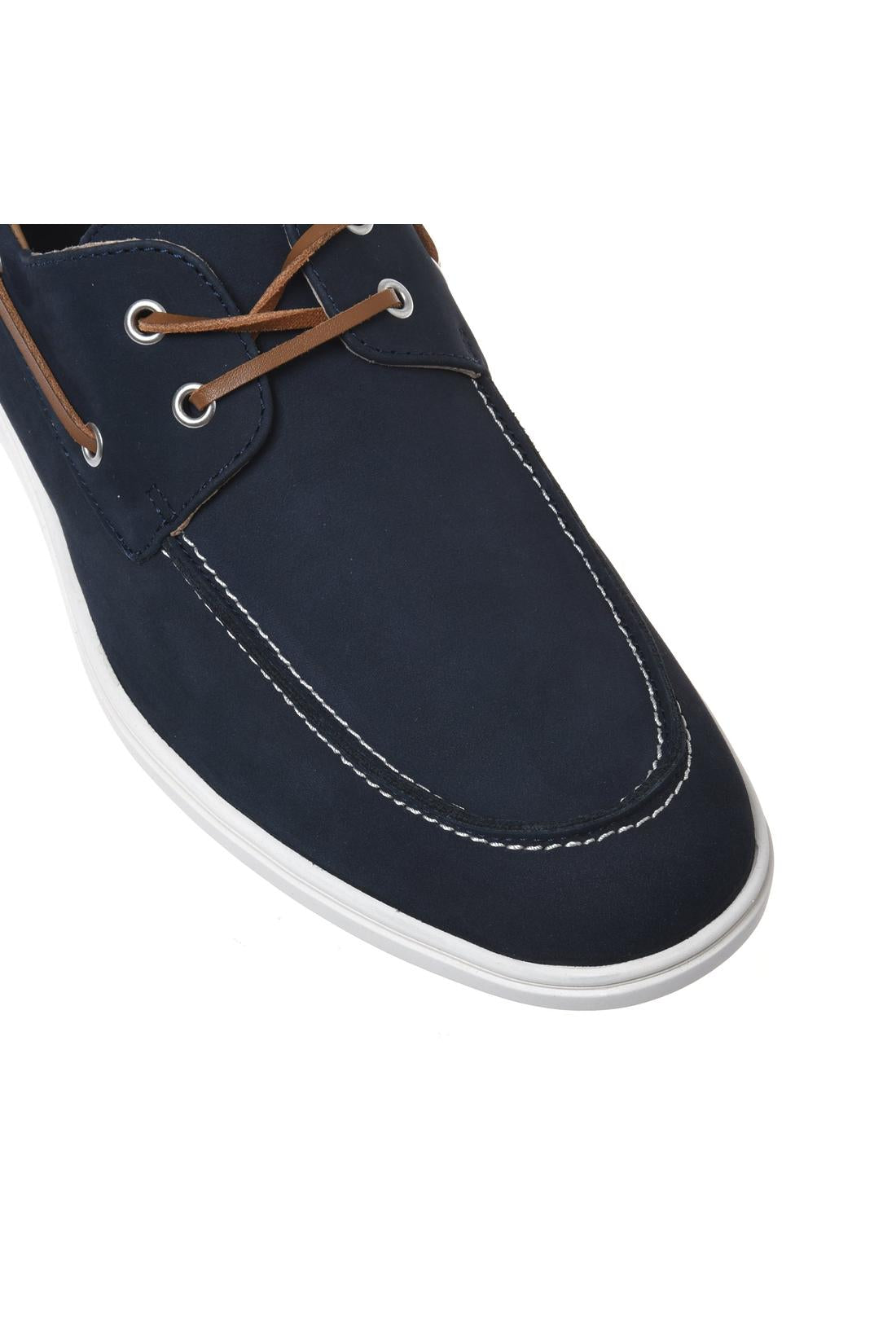 Lace-up in nubuck blue