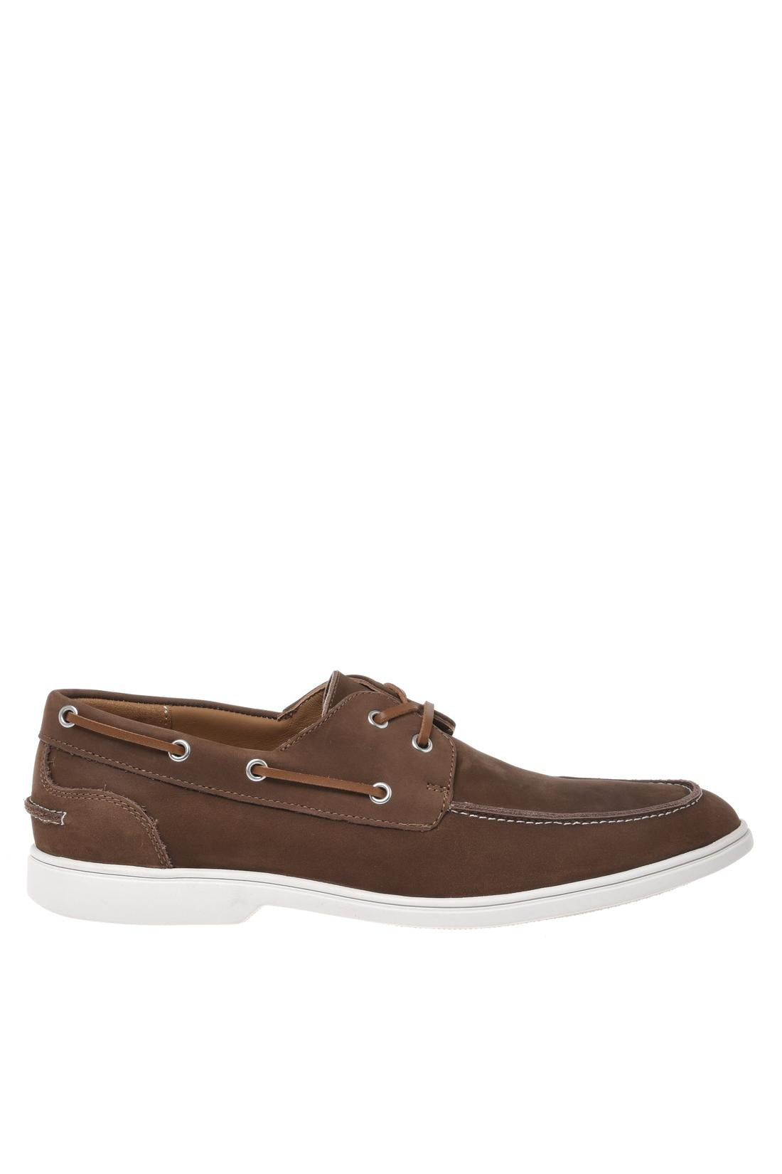 Lace‑up shoe in brown nubuck leather