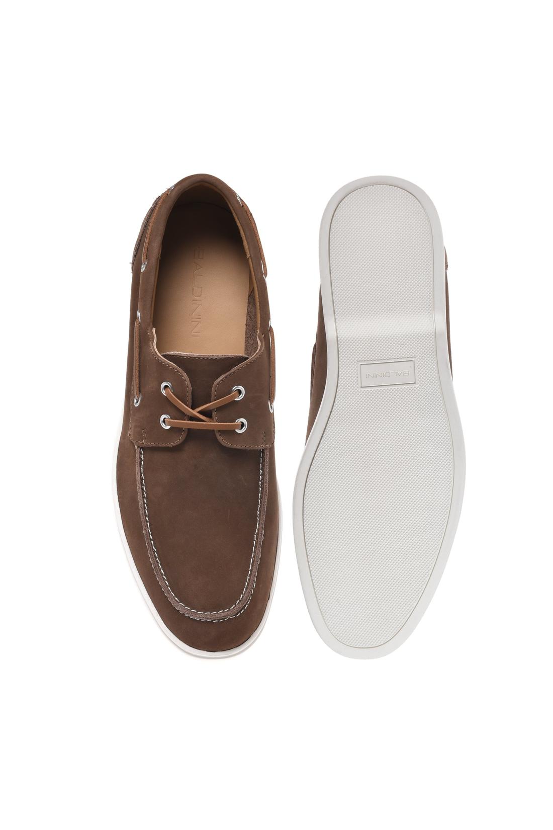 Lace‑up shoe in brown nubuck leather